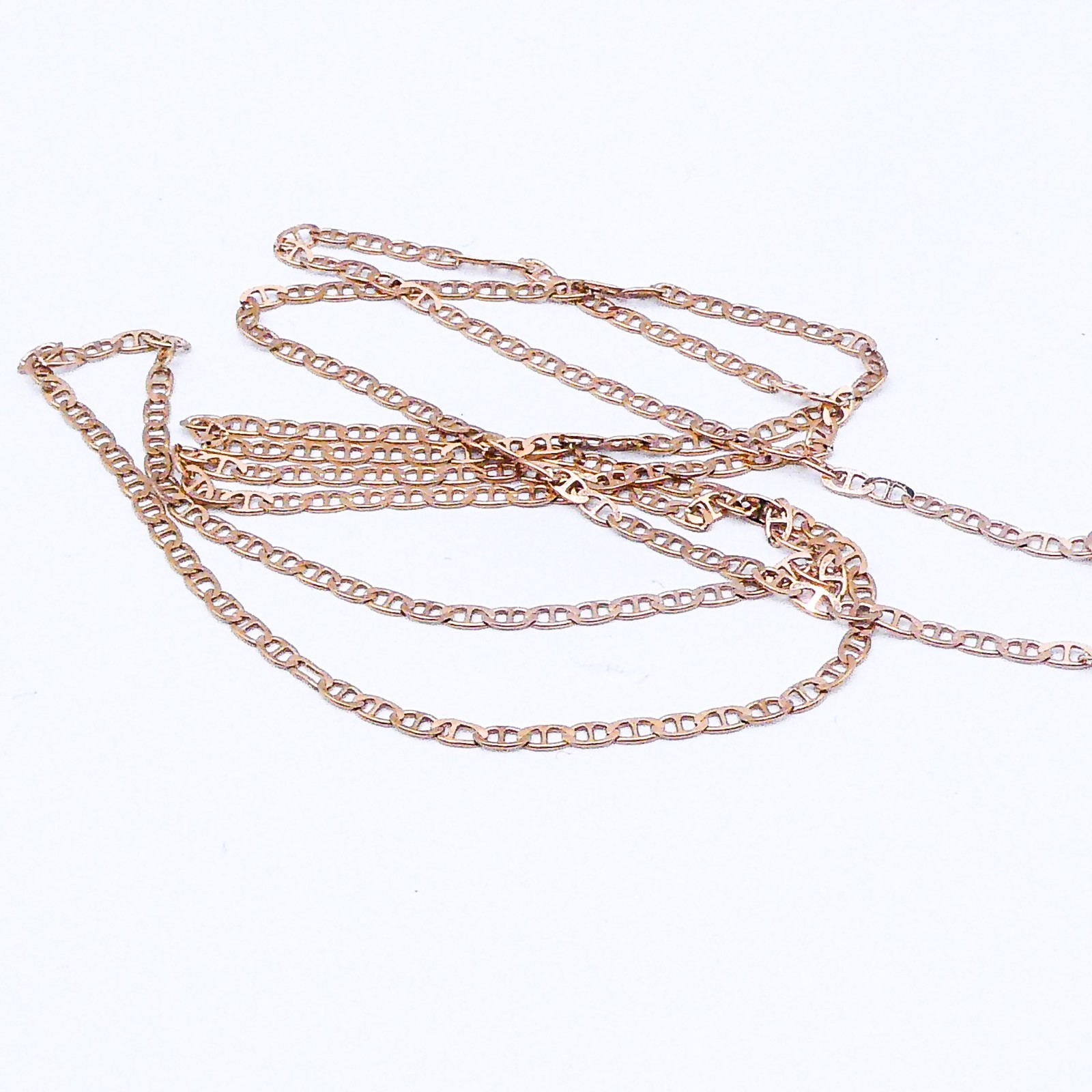 Rose Gold Over Sterling Silver Mariner Chain 22″ Mens Womens Necklace