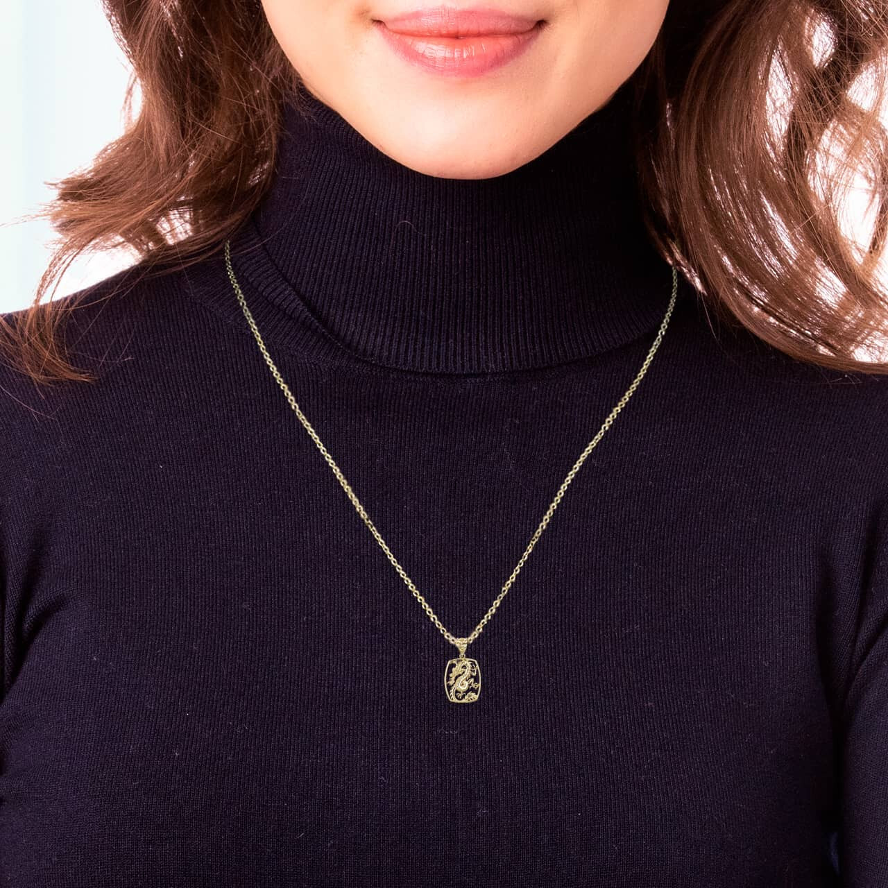 Gold Chinese Dragon Pendant Necklace (Available in Yellow/Rose/White Gold)