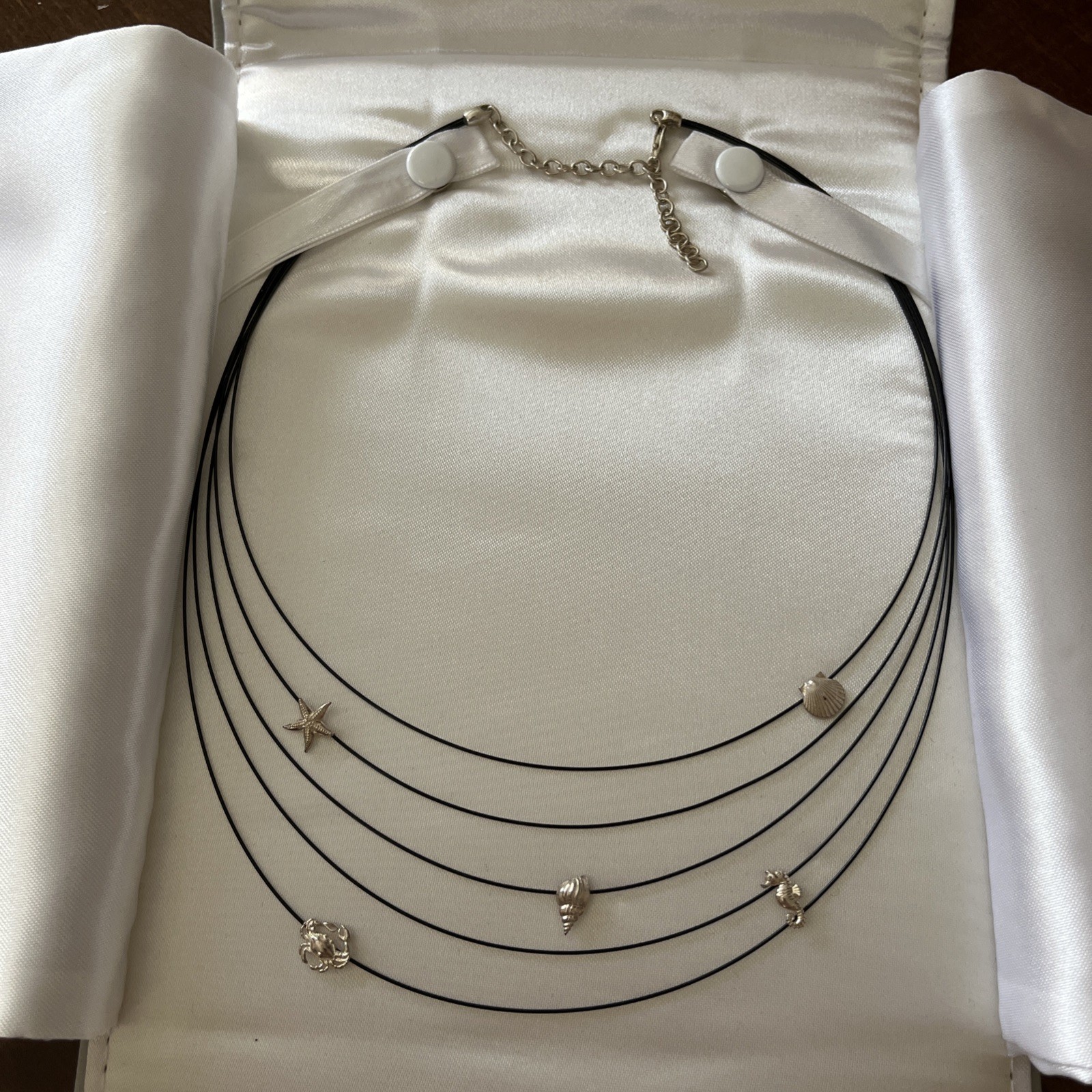 Chatham Jewelers Multi Cord Necklace With SS Seaside Jewelry In Original Packing