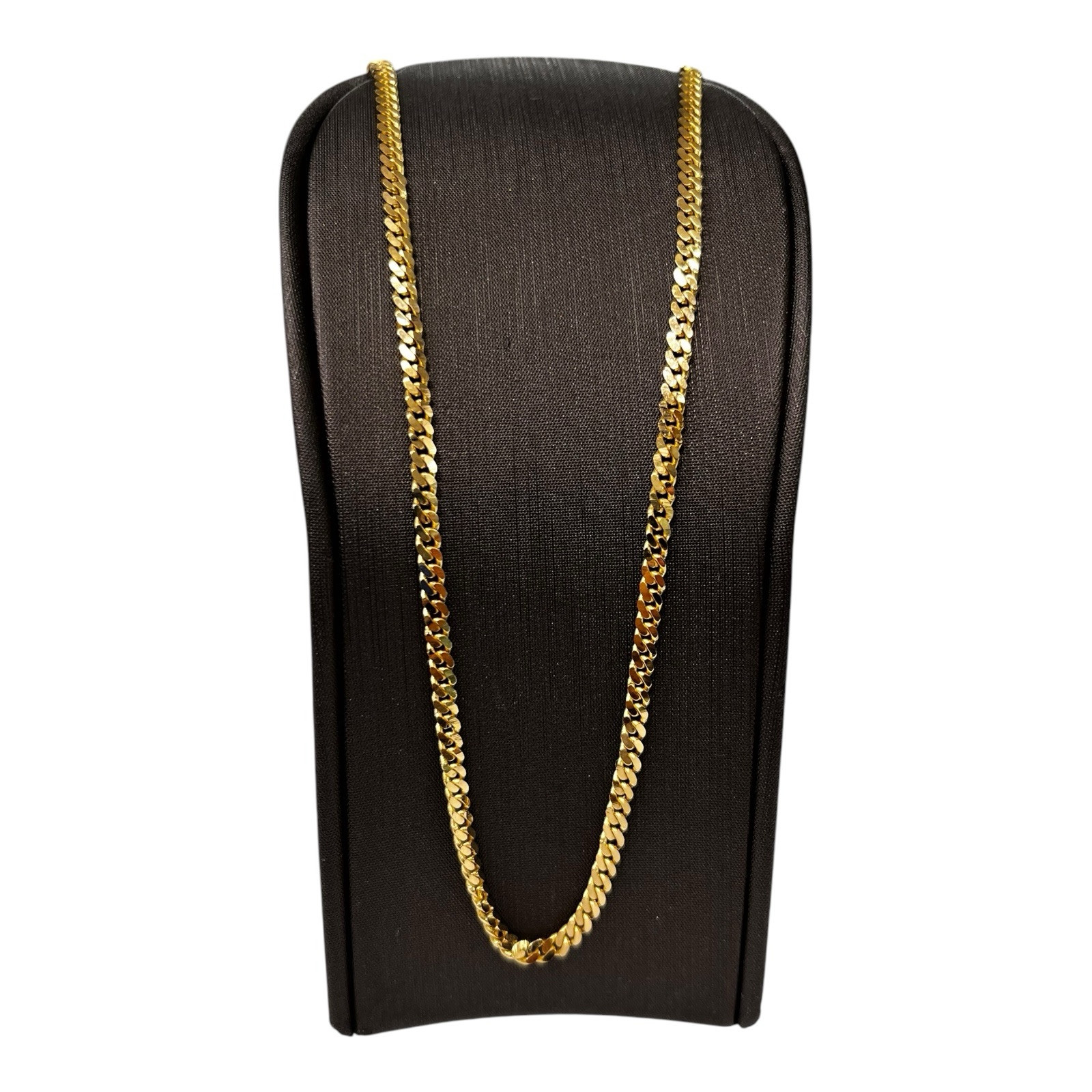 18ct 18K Yellow Gold Italian Curb Cuban Chain Necklace 16.84 Grams 52.5cm. New