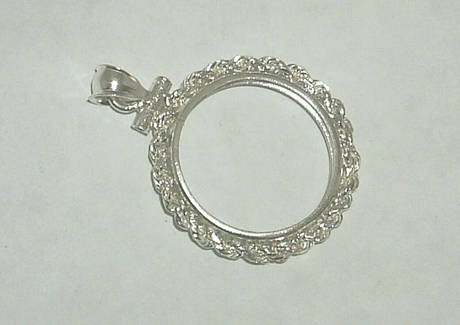 Coin Bezel Frame U.S. Cent Penny Real Rope .925 Sterling Silver Soldered Bail
