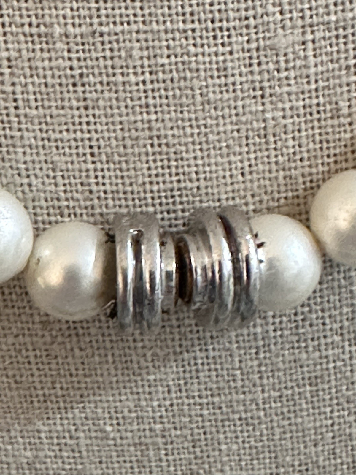 Vintage Judith Ripka Silver Pearl Sterling Silver Necklace 17″