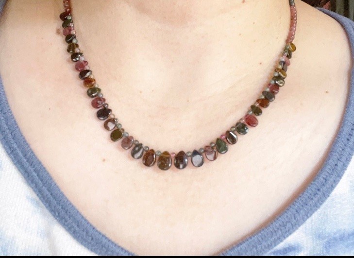 Natural tourmaline necklace