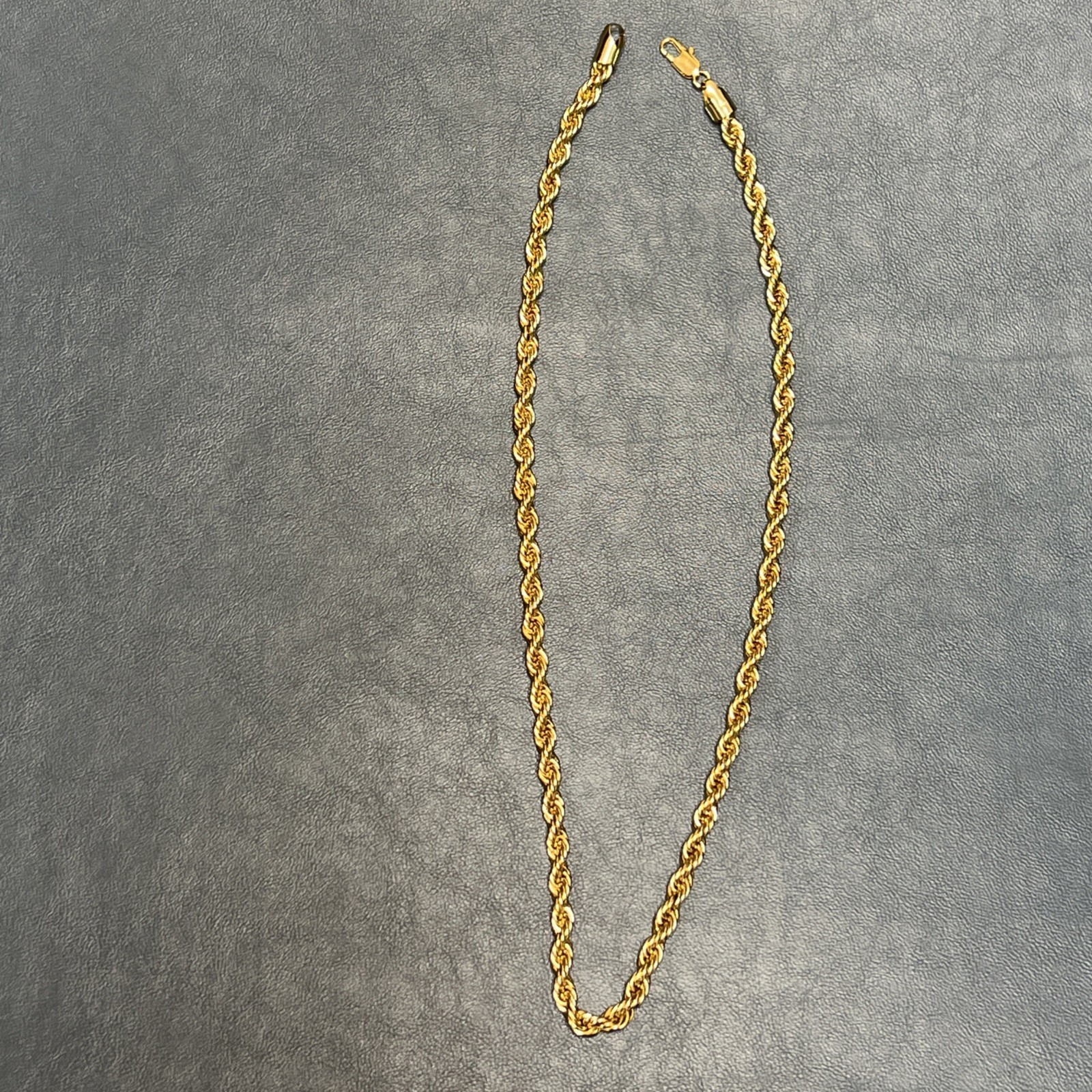 6MM 20INCH DIAMOND CUT ROPE CHAIN 14KT ELECTROPLATED 10x HIGH QUALITY