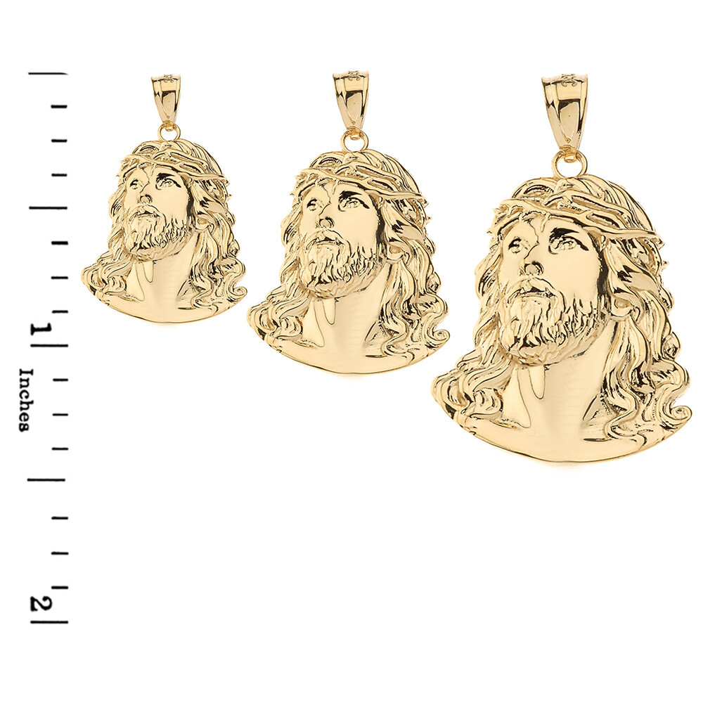 Jesus Christ Head Pendant Necklace S/M/L(Available in Yellow/Rose/White Gold)