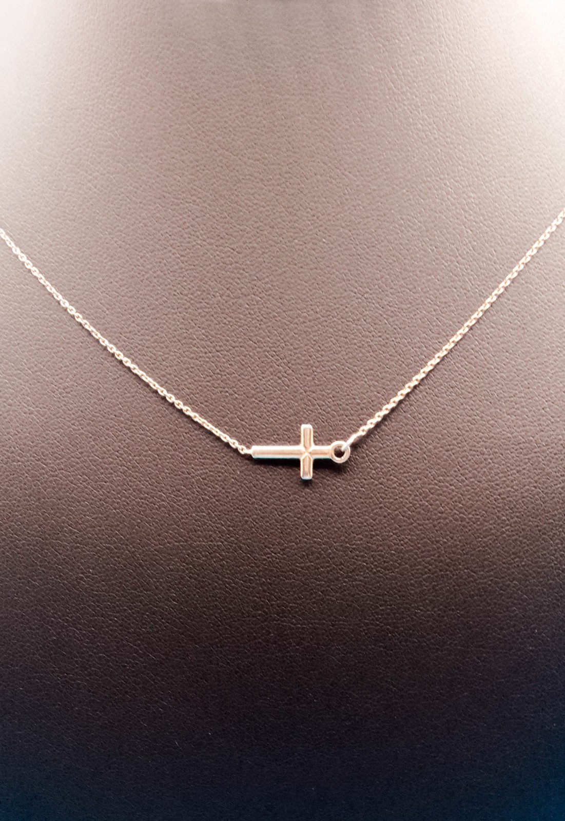 925 Sterling Silver Gold Vermeil Danecraft Cross Pendant Necklace Minimalist