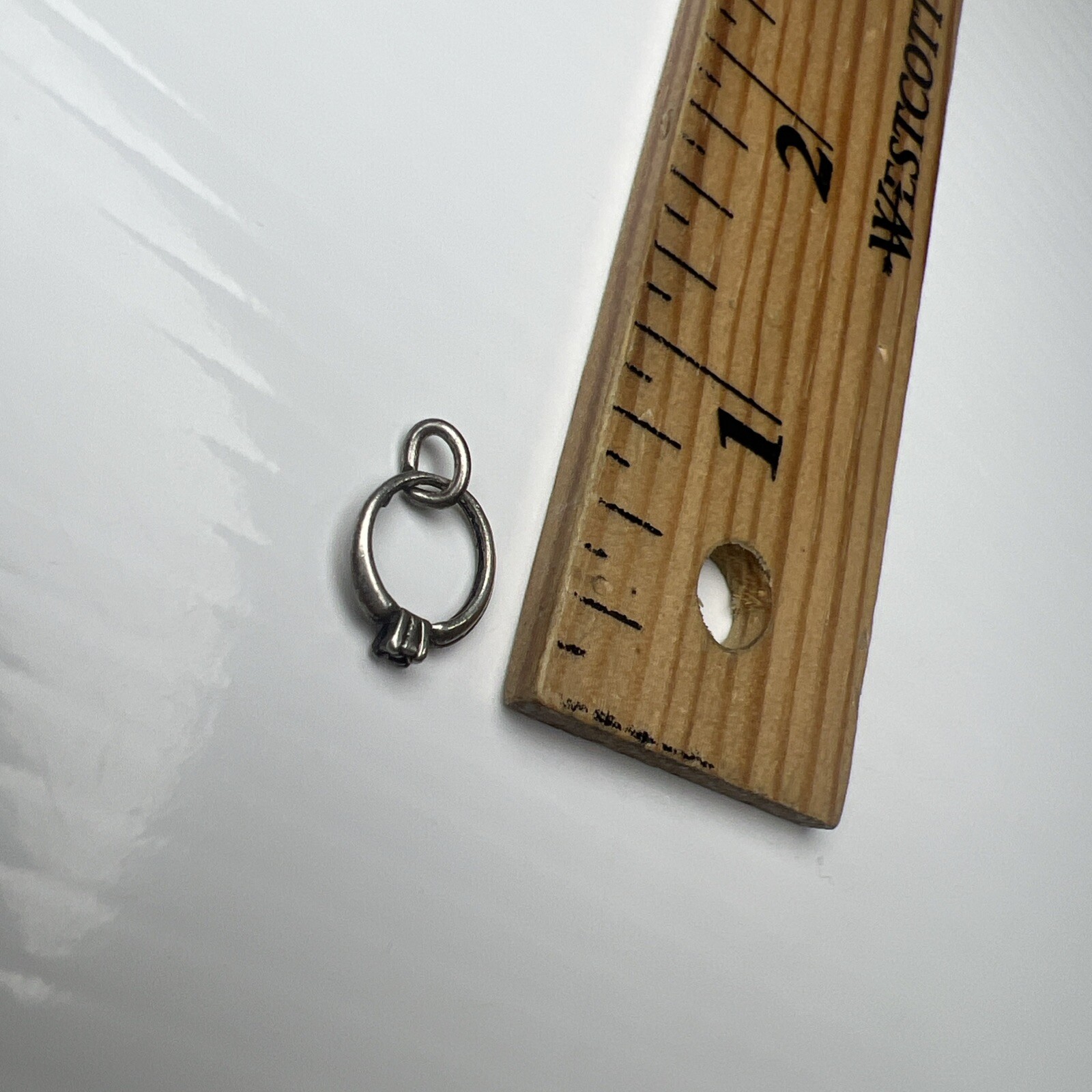 925 Sterling Silver Retro Charm Pendant Mini Wedding Band Ring Anniversary Gift