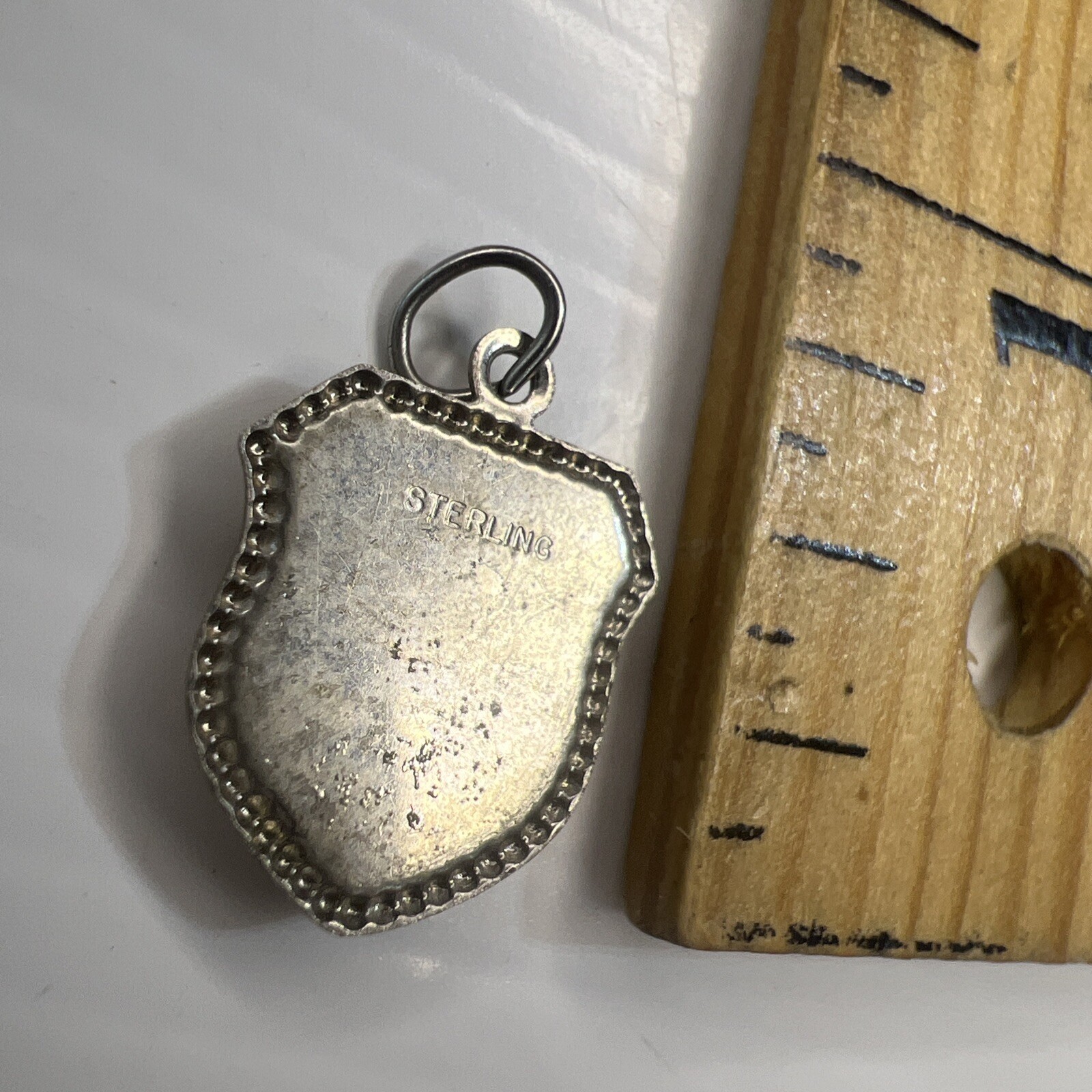 925 Sterling Silver Retro Pendant TENNESSEE Resin Shield Crest Souvenir Iris
