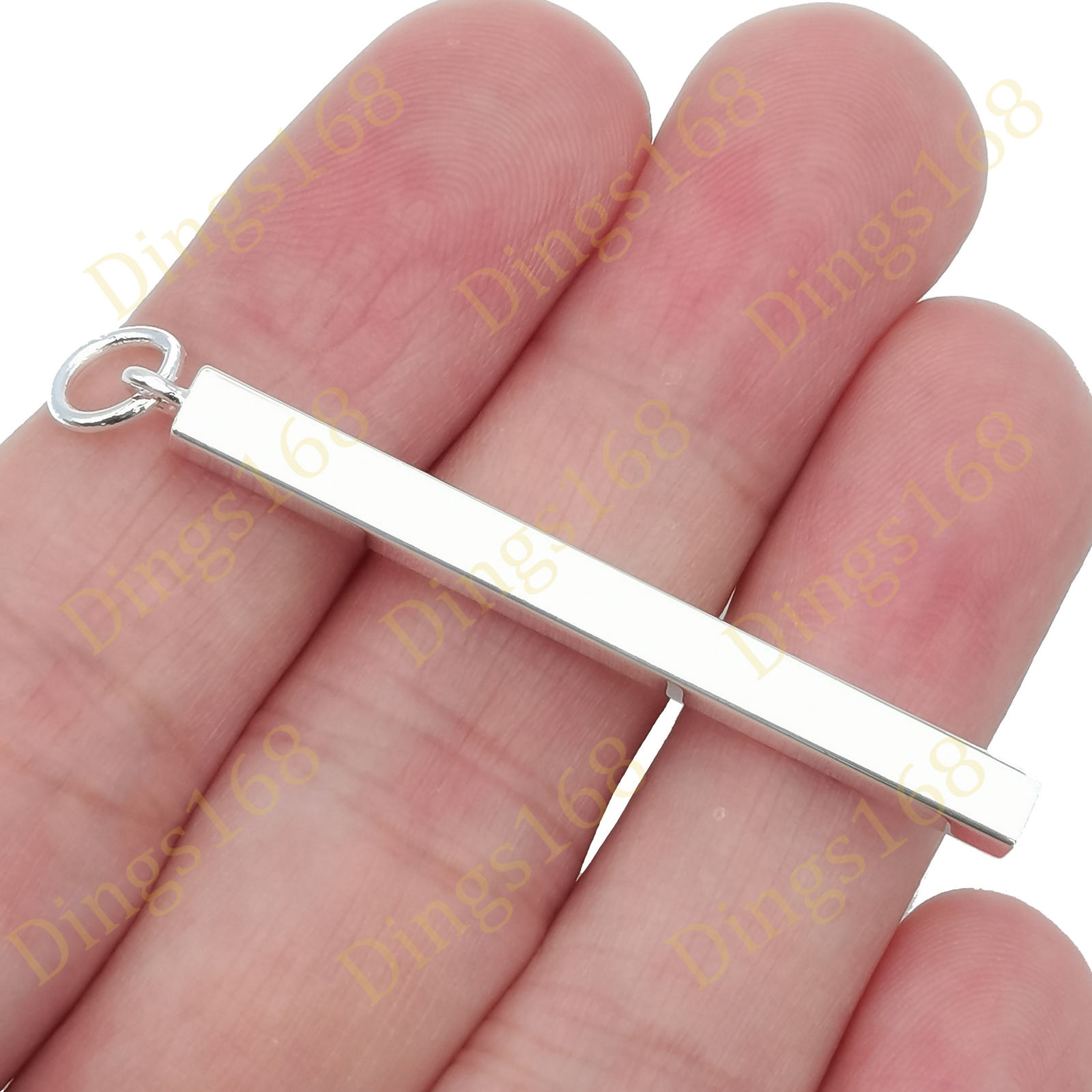 Men&Women’s 925 Sterling Silver Tarnish/Nickel-Free Classic Smooth Bar Pendant