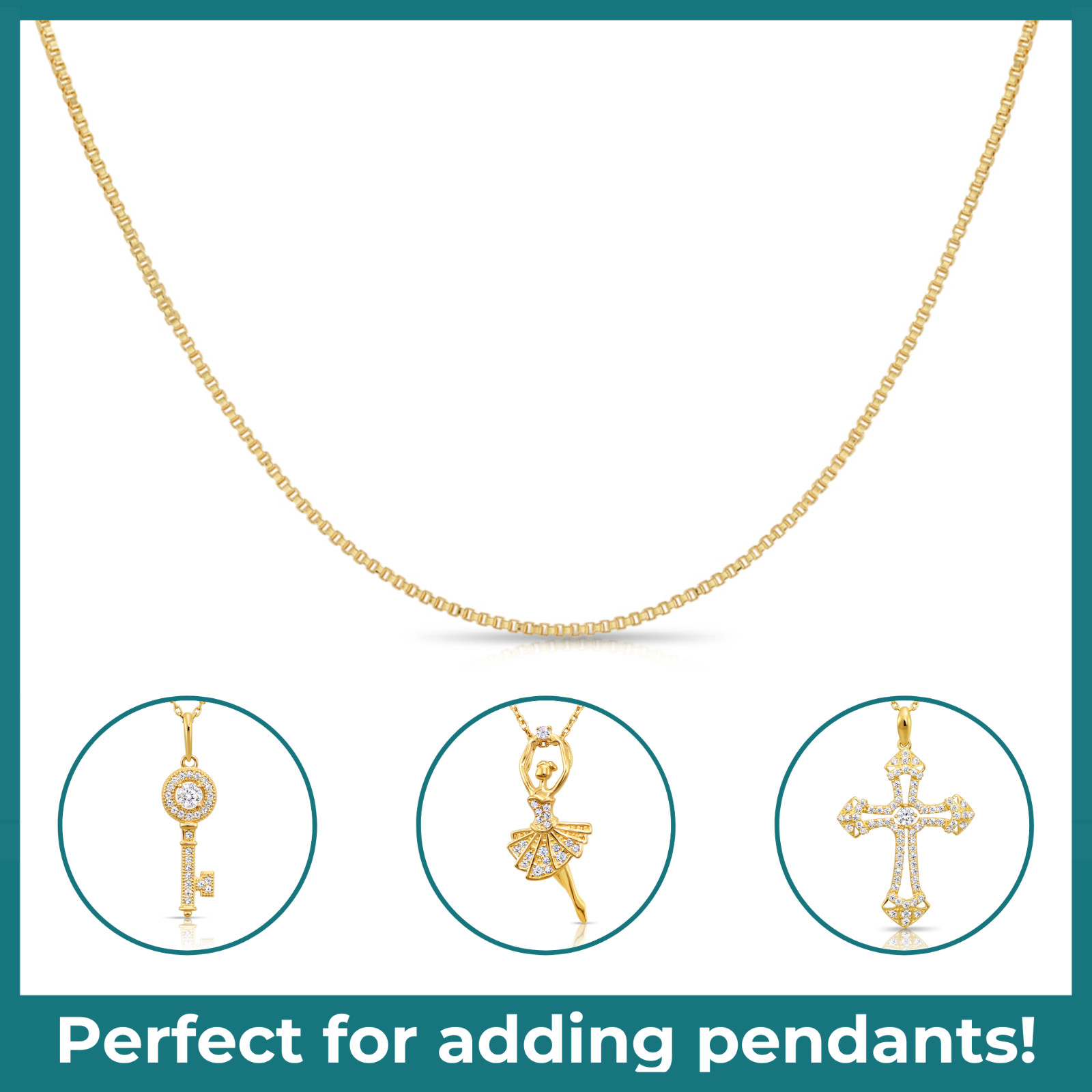 10K Real Solid Yellow Gold 1mm Thin Dainty Box Chain Italian Necklace 16″-18″
