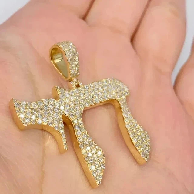 1.50 Ct Round Cut Lab Created Diamond Men’s Pendant 14K Yellow Gold Plated