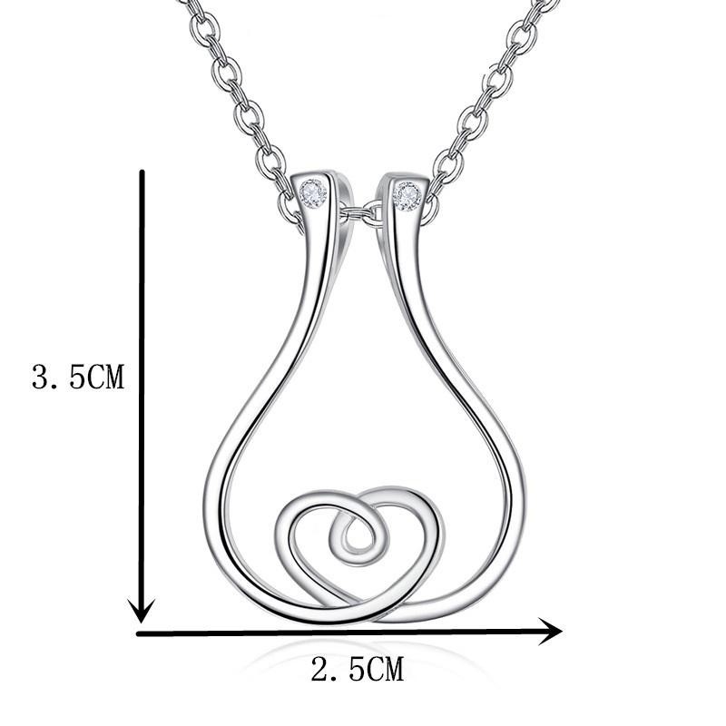 Rose Gold Open Heart Swirl Pendant Necklace with CZ Accents Romantic Women’s Her
