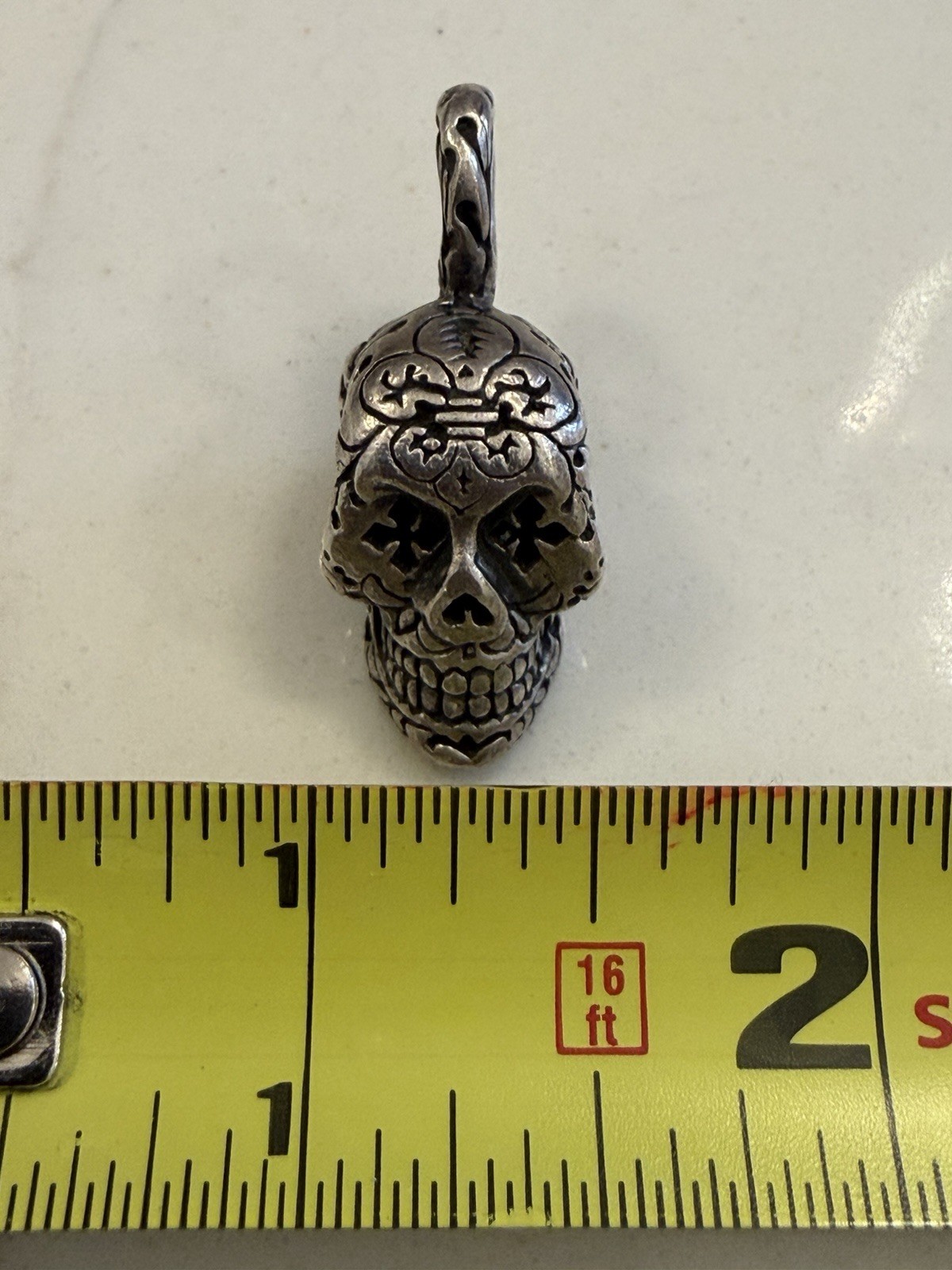 King Baby Studio Sterling Silver 925 Skull Pendant 23.5 grams