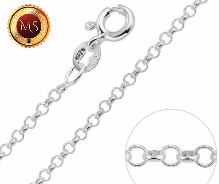 3mm Italy 925 Sterling Silver ROLO Chain Necklaces 16″- 24″