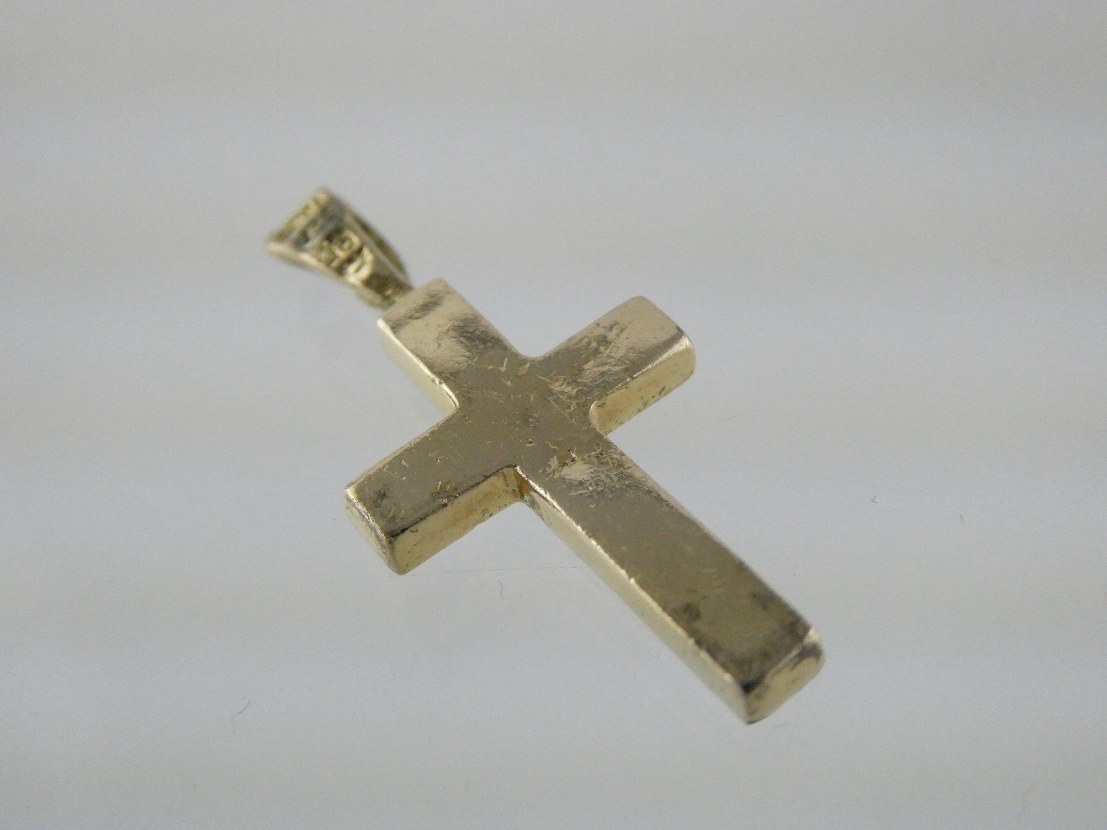 Ross Simons Gold Gilt Sterling Silver and White Crystal Cross Pendant 2.3 Grams