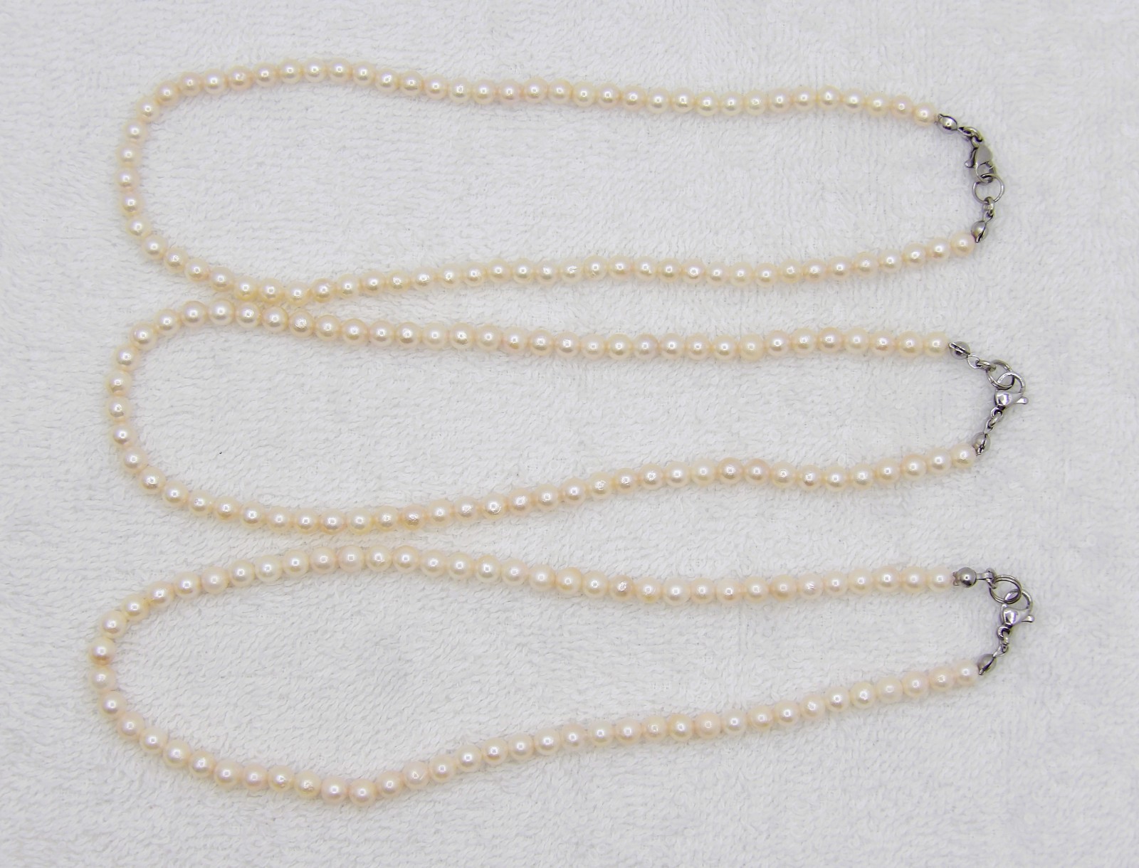14″ inches White Akoya Near Round Genuine Pearl Necklace Woman Jewelry NK825