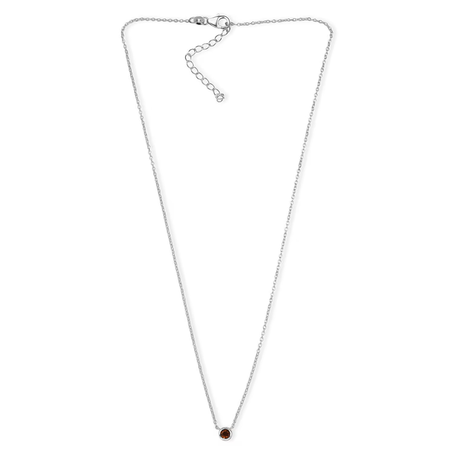 Citrine 0.25 ctw Necklace 18 Inches in Rhodium Plated Sterling Silver Christmas