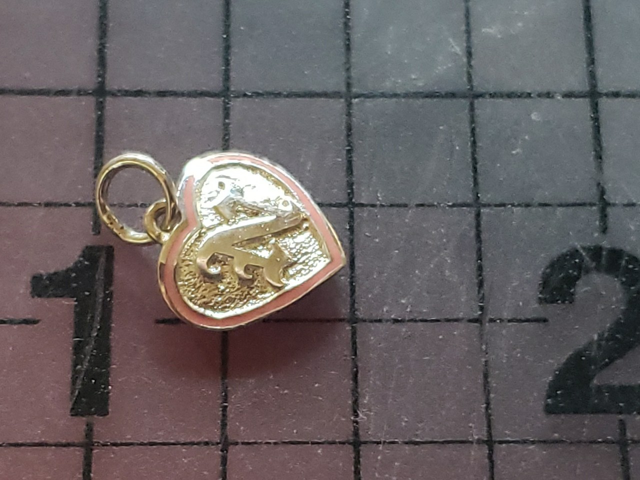 Hawaiian Heirloom Baby Jewelry Sterling Silver Heart Pendant 9mm Letter N Pink