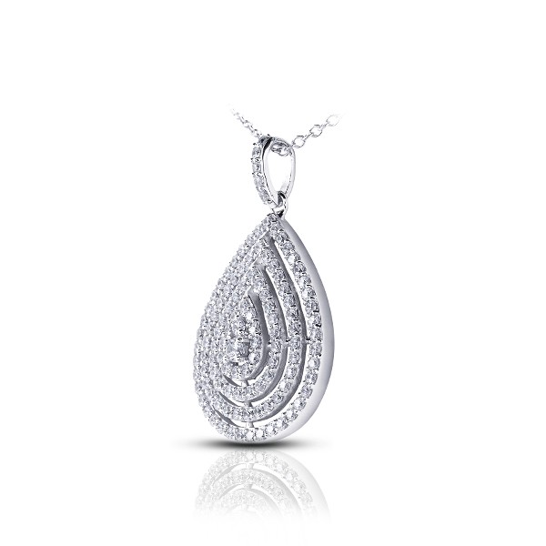 1.10ctw F VS2 Round Brilliant Earth Mined Certified Diamonds White Gold Pendant