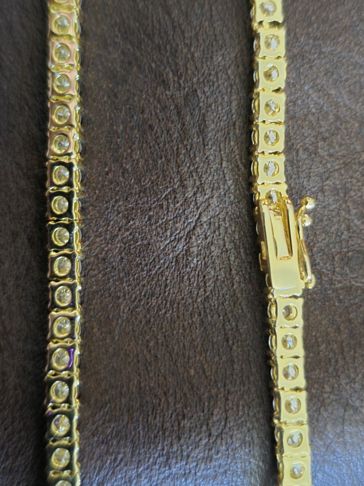 Tennis 22″ Necklace 17.2 CTW Moissanite 18k Yellow Gold Filled