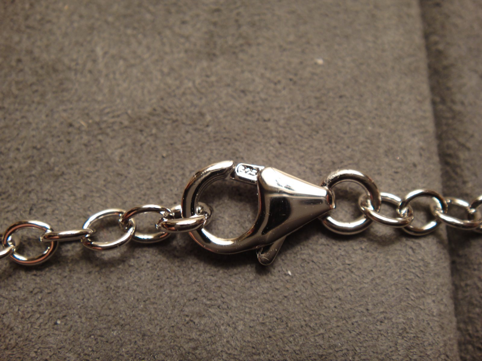 NEW solid sterling 30″ chain 9 station necklace with rhodolite garnets rhodium