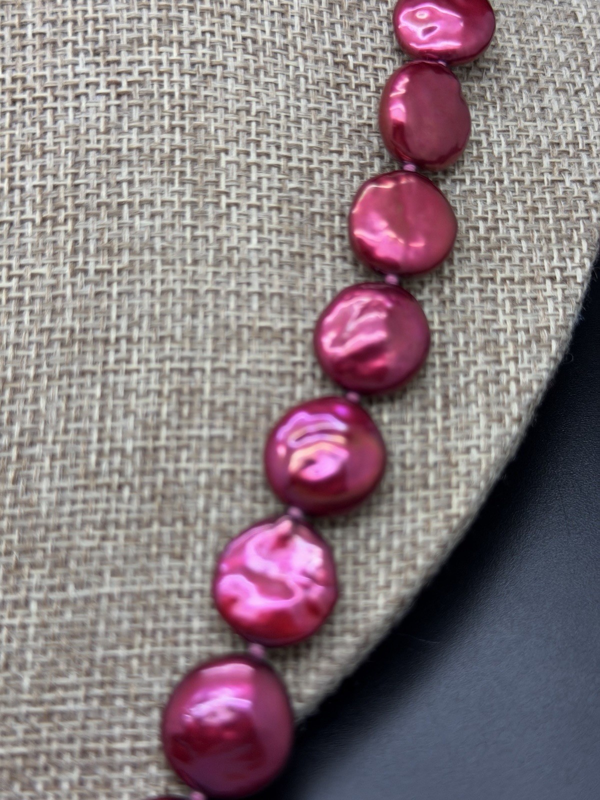 Honora CHERRY RED 14MM COIN PEARL 22″ NECKLACE NEW IN POUCH