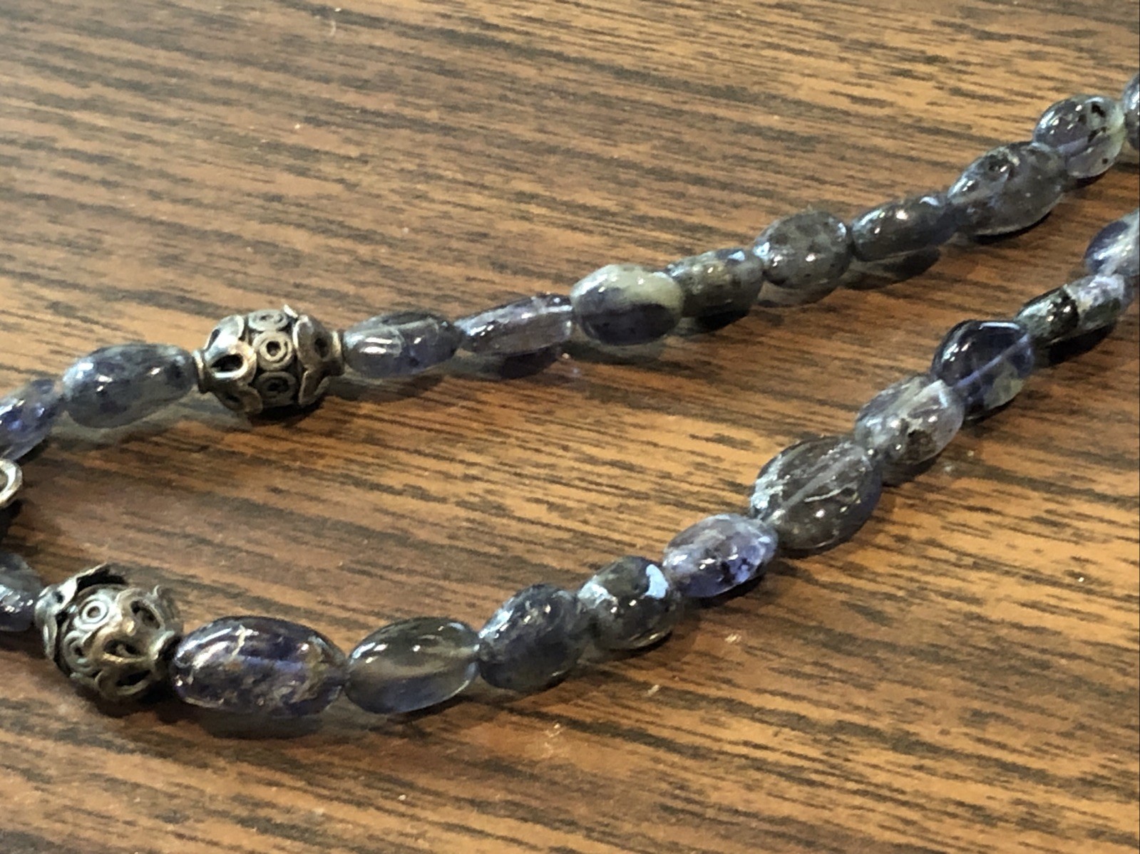 Sterling Silver 925 Buddha Pendant Purple Stone Necklace Ornate Accents