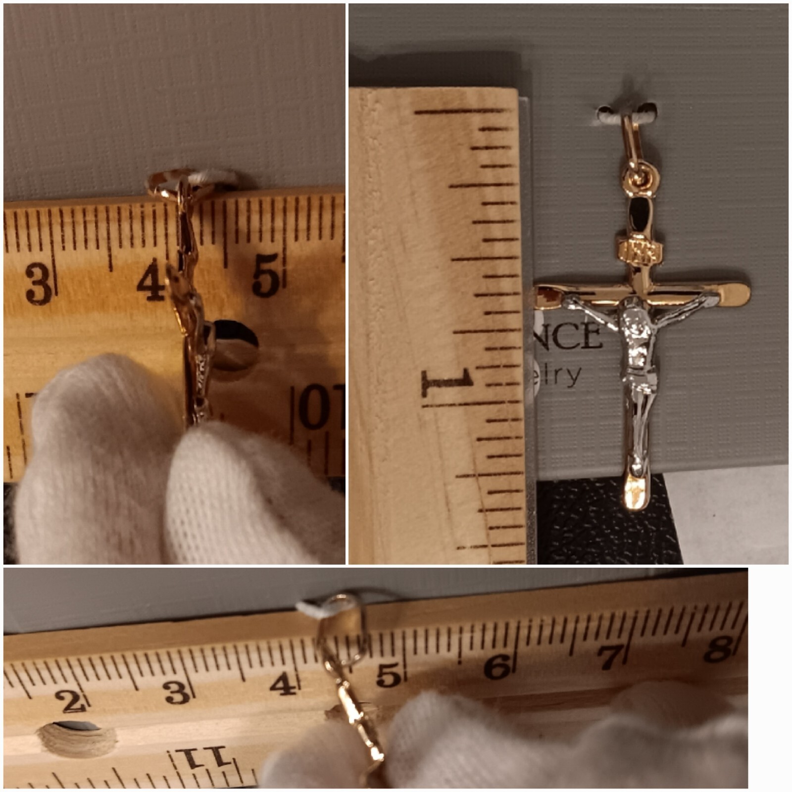 10k Gold Necklace Pendant Crucifix Cross Yellow White Gold New solid real 10kt