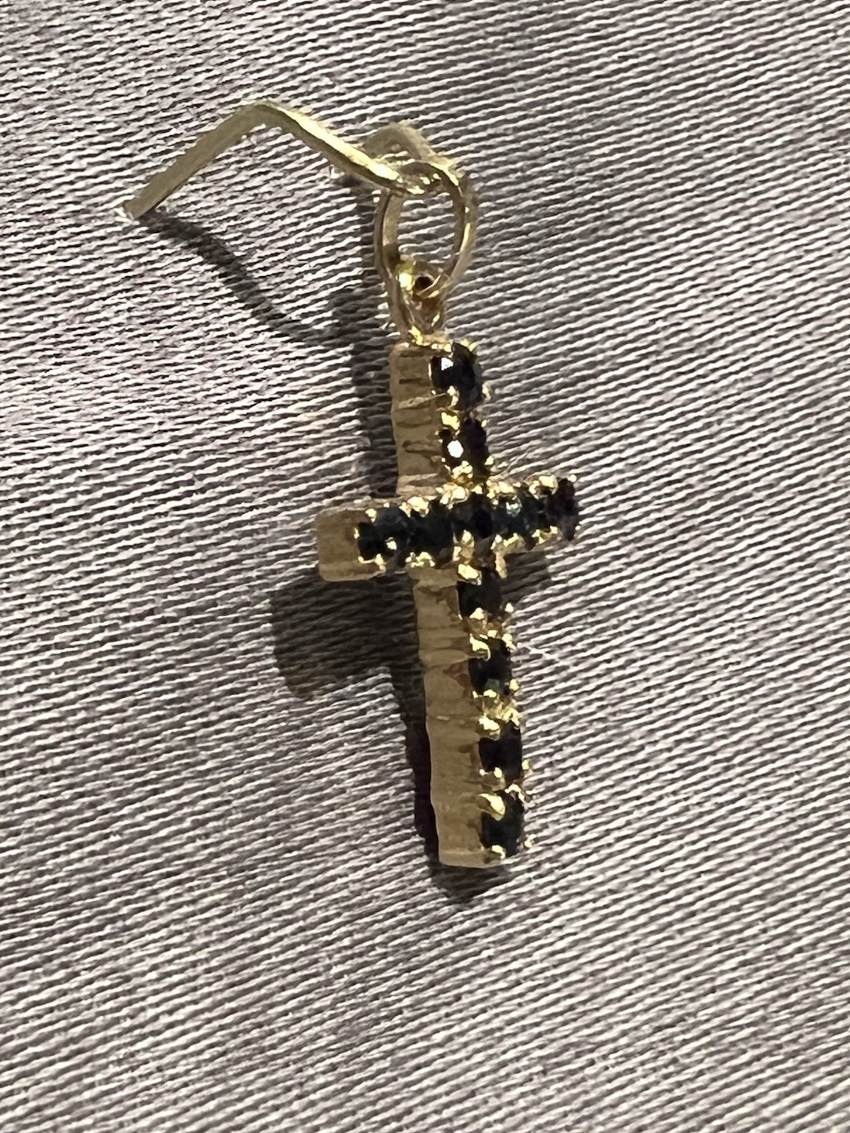 Gold Cross Pendant Without Chain Ruby Stones