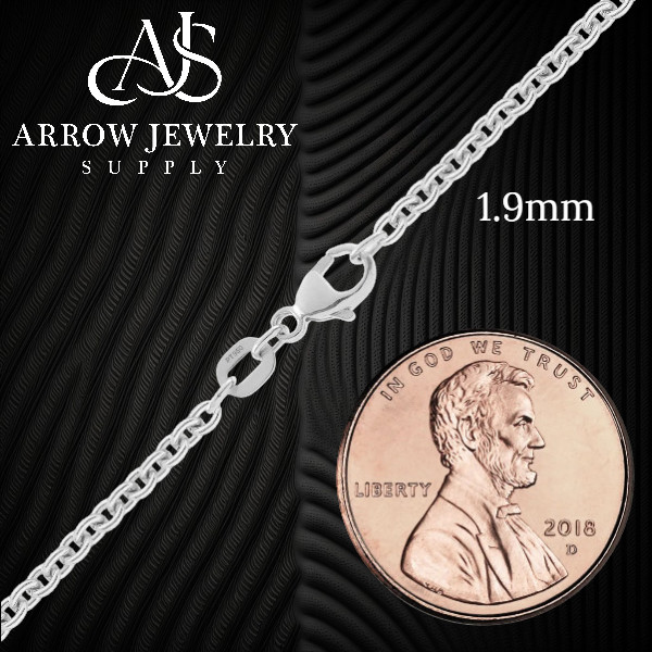 Round Cable Link Solid 950 Platinum Necklace Chain 1mm – 2.3mm Widths 14″ – 36″