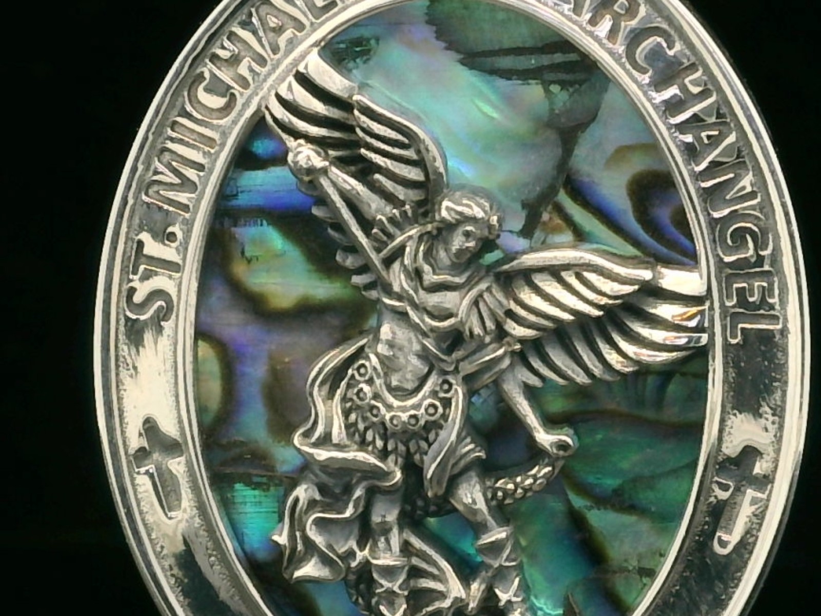 Sterling Silver Saint Michael Necklace on Abaline