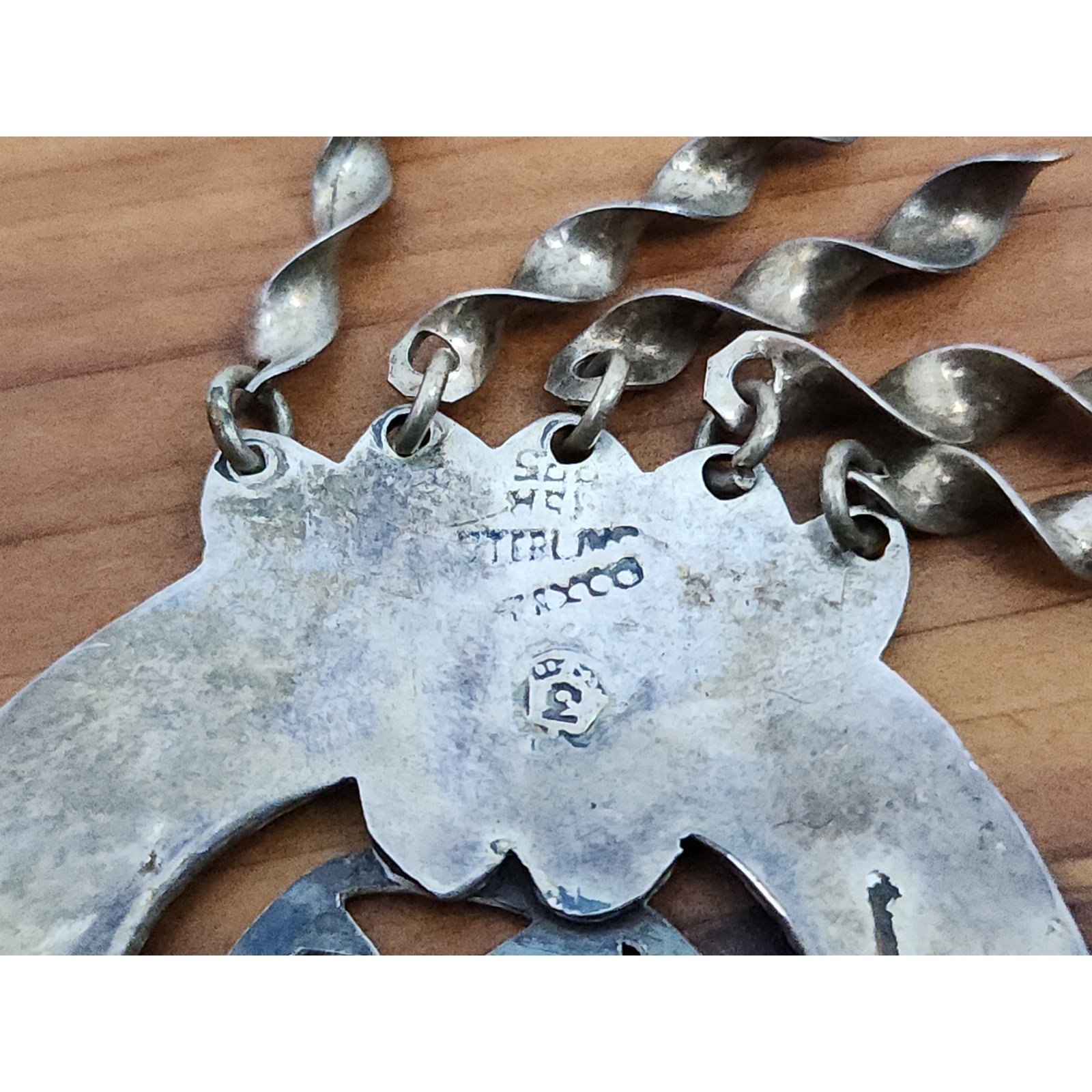 Vintage Taxco Sterling Aztec Warrior Shield Brooch Pendant