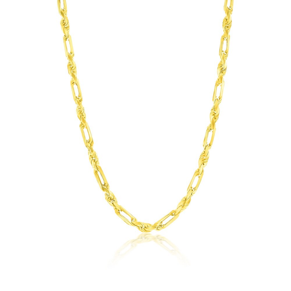 Sterling Silver 4mm Figarope Chain – Gold Plated