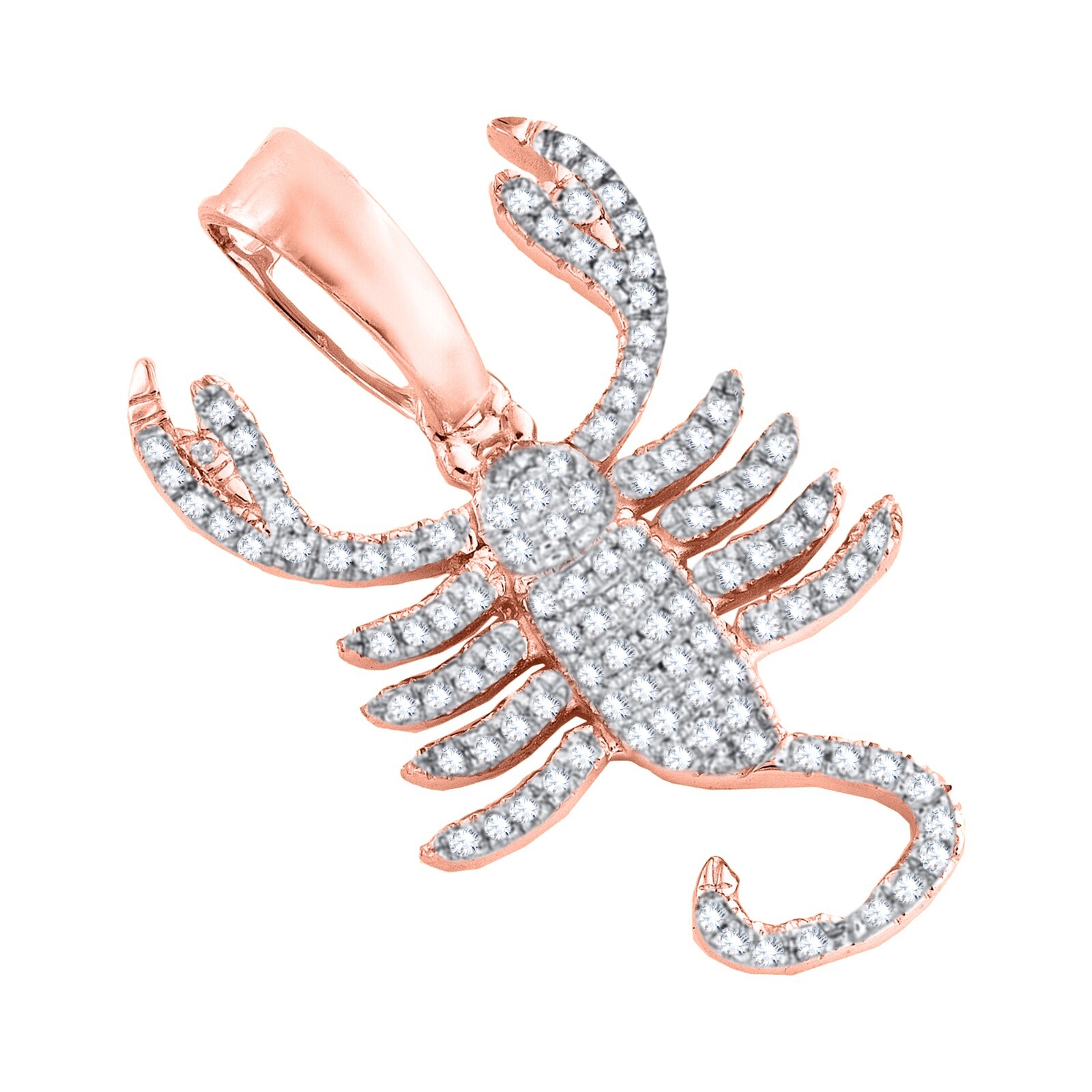0.30 Ct Certified Diamond Horoscope Scorpio Sign Pendant Chain 10K Rose Gold