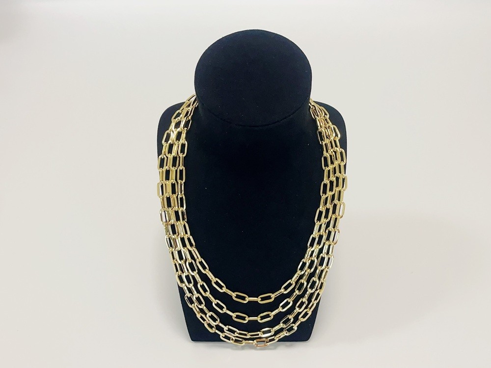 Real Genuine 10K Solid Yellow Gold Paperclip Chain Necklace 26″ 8mm Link