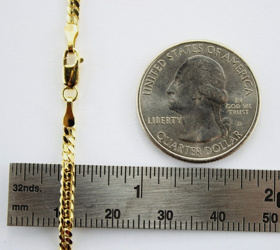 10K Solid Yellow Gold 2.5m Miami Cuban Link Chain Necklace Bracelet 7″ – 30″