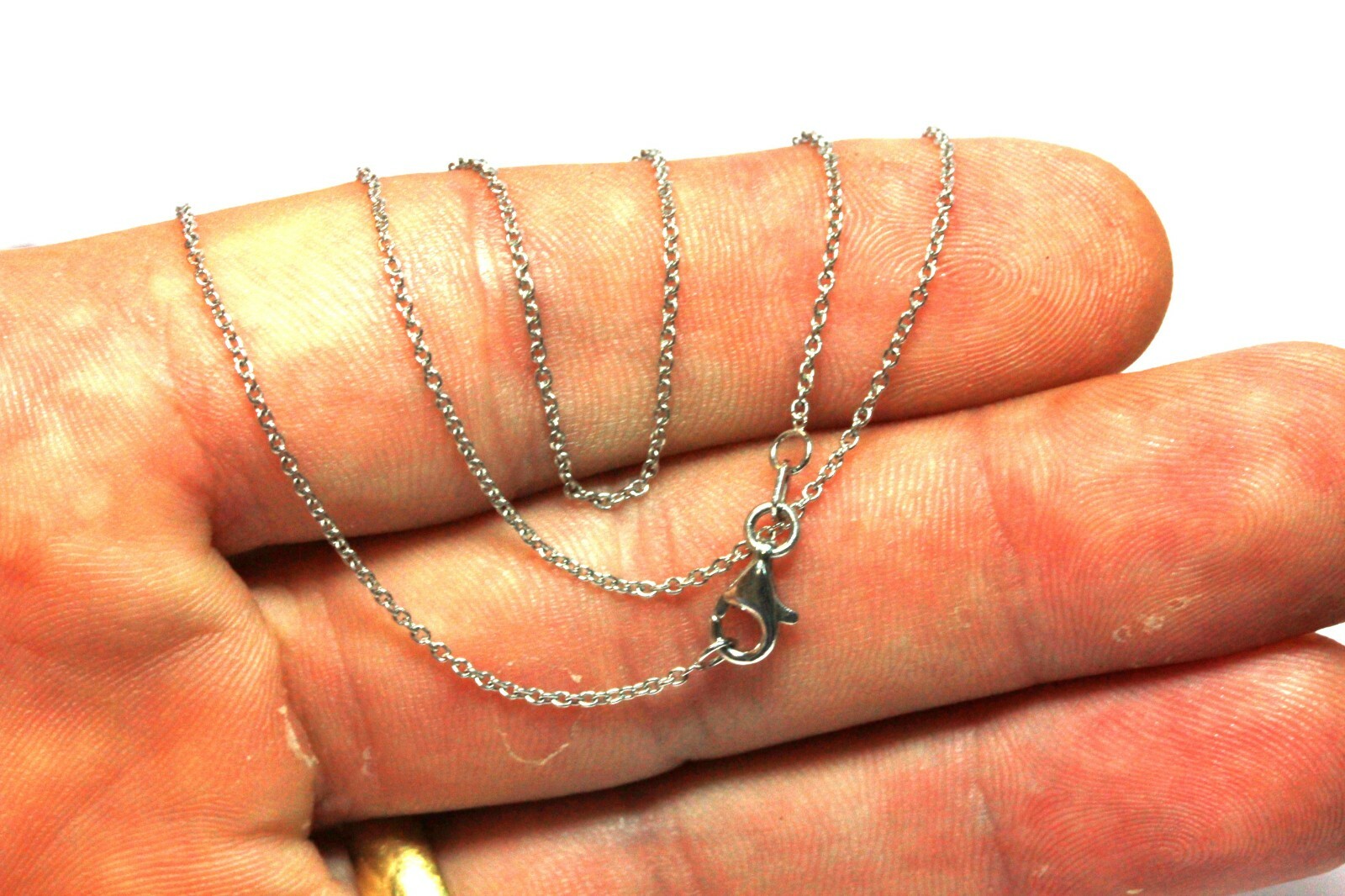 14k white gold 24 inch 0.65mm 2.35g rolo cable chain necklace lobster