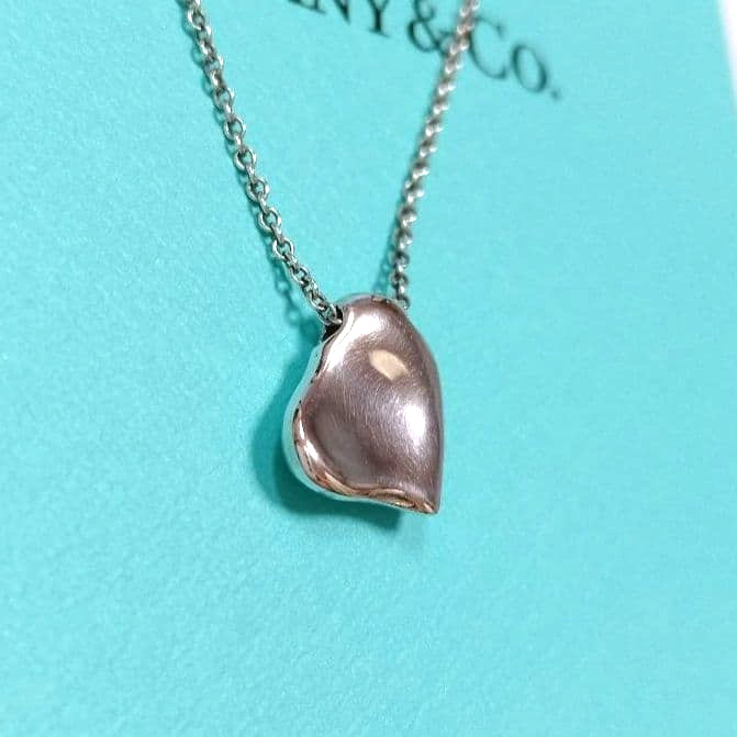 Tiffany & Co. Elsa Peretti Full Heart Pendant Necklace Silver 925 No Box Used