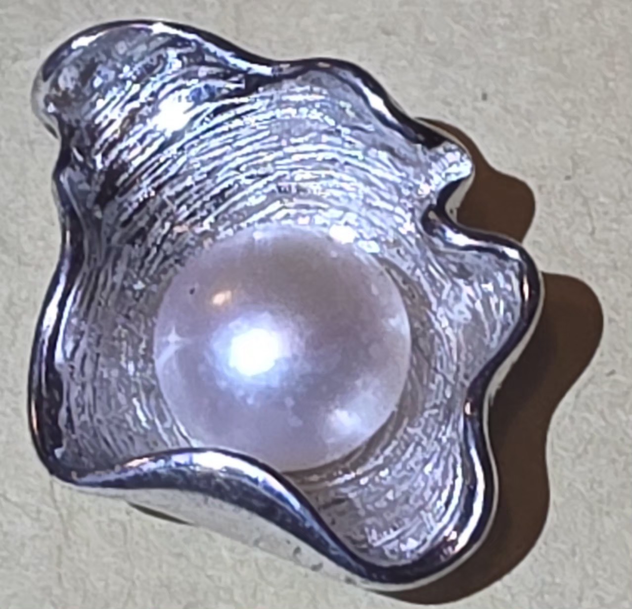 STERLING SILVER GENUINE FRESHWATER CULTURED PEARL PENDANT / WHITE