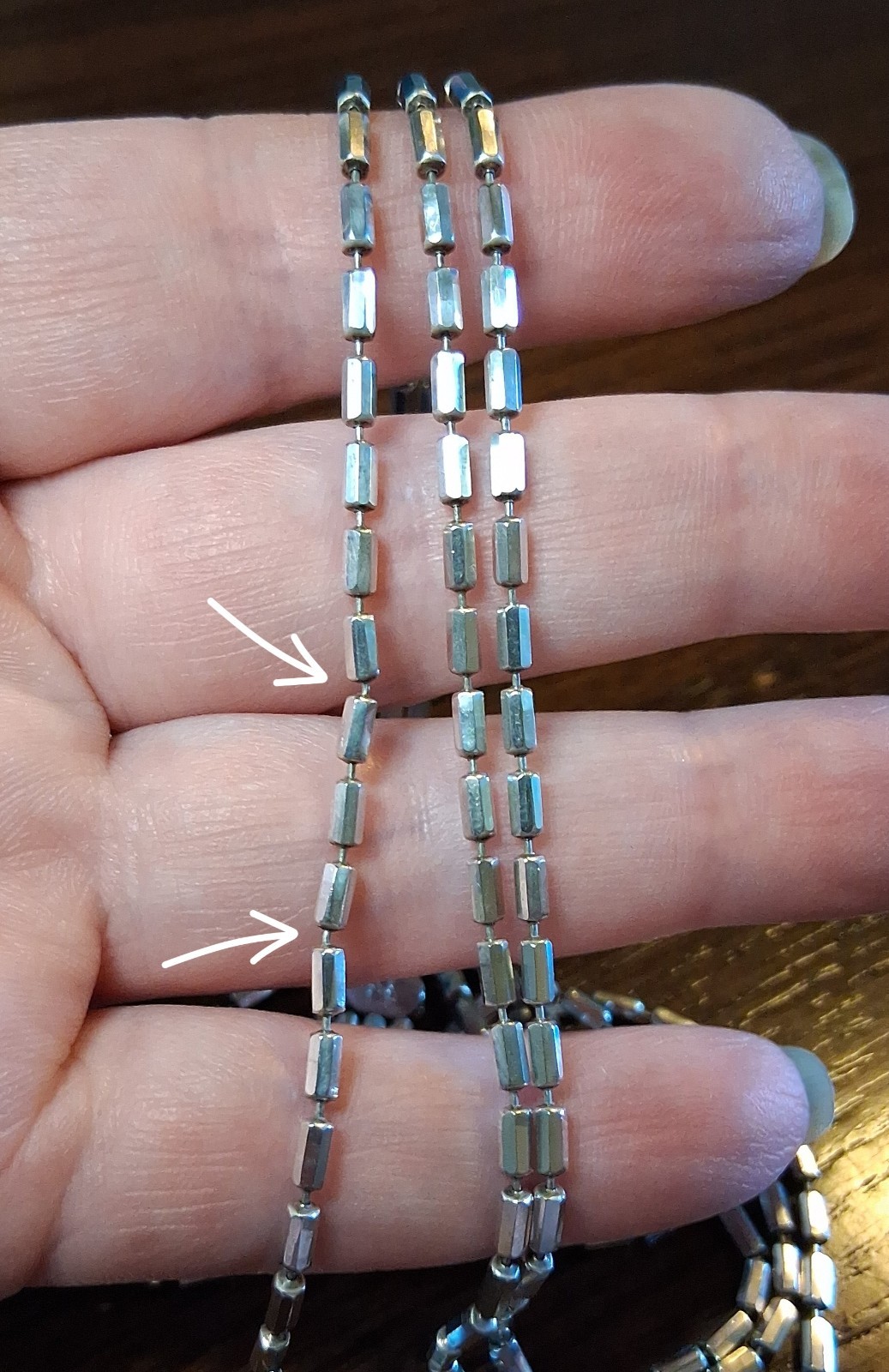 Vintage Milor Sterling 3 Strand Ball Chain 18″ Necklace Minor Flaw See Pics/Desc