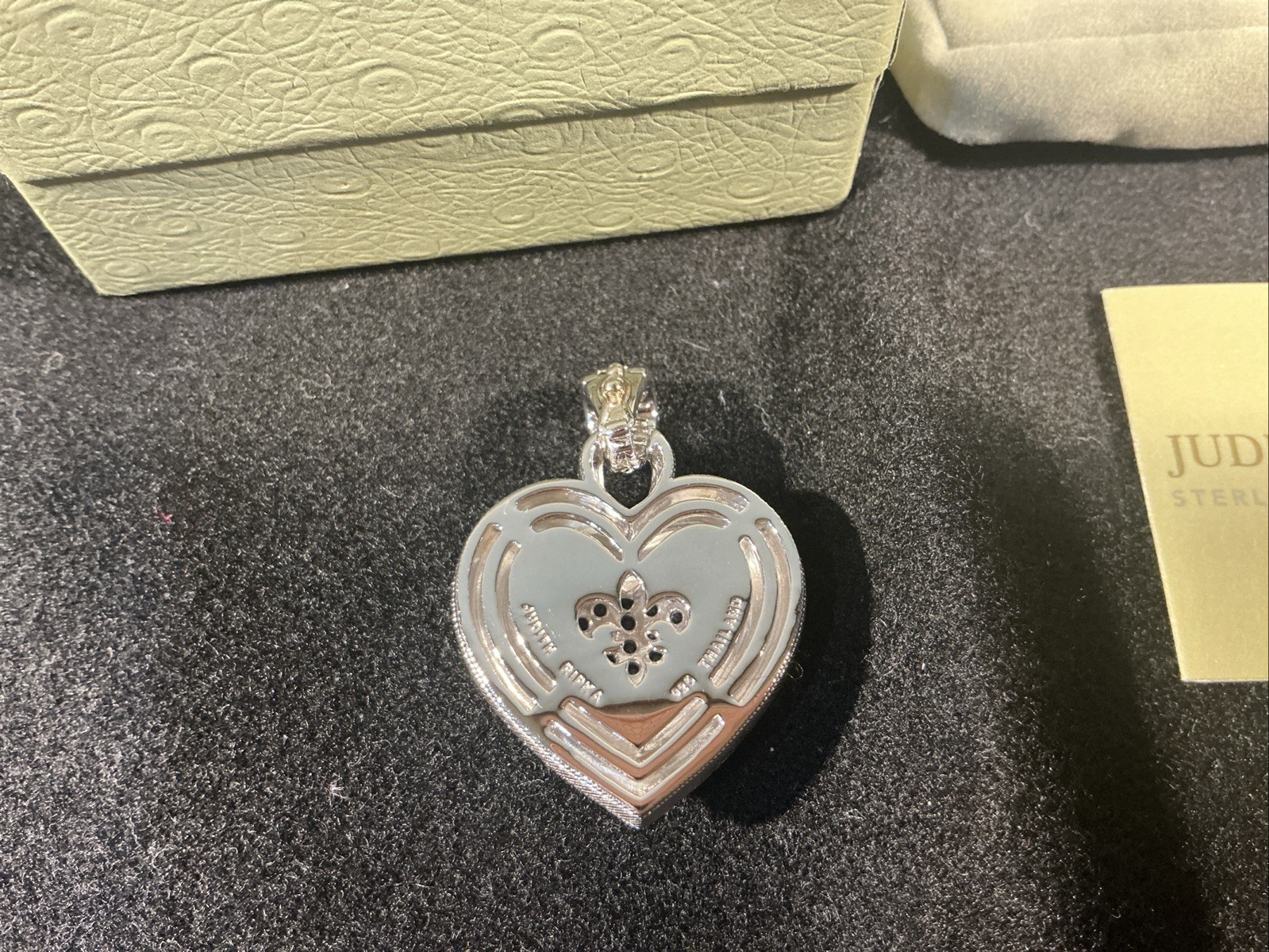 Judith Ripka Sterling Silver 2.4 Ct Tanzanite Heart Pendant Enhancer QVC NEW