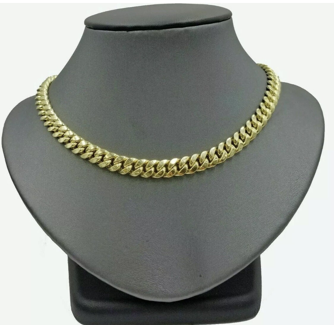 10K Solid Yellow Gold Royal Miami Cuban Link Chain 9mm 22″ Inc Necklace Box Lock