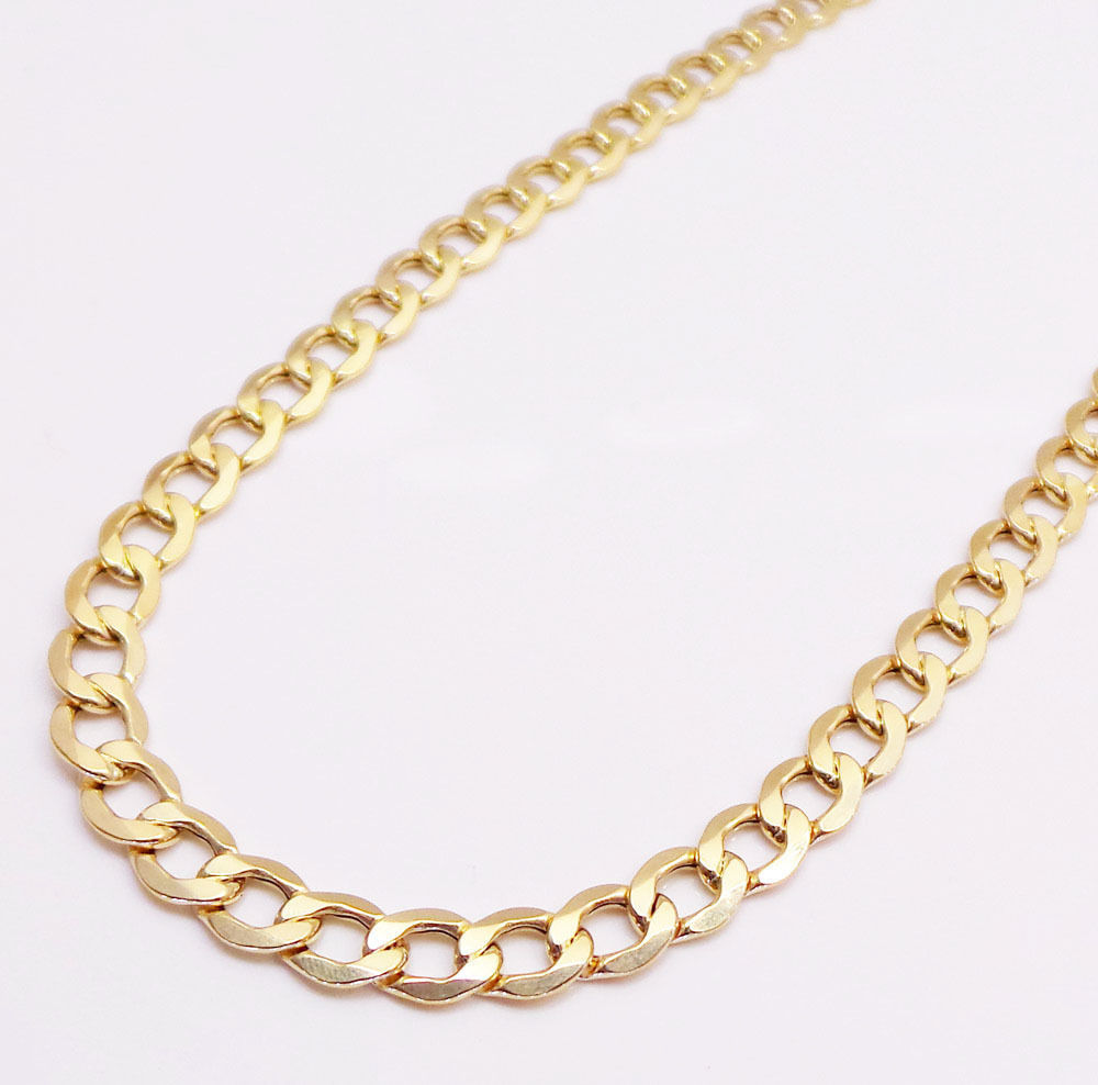 24” 6.7mm 10k Yellow REAL Gold Miami Cuban Curb Lite Chain Necklace Mens