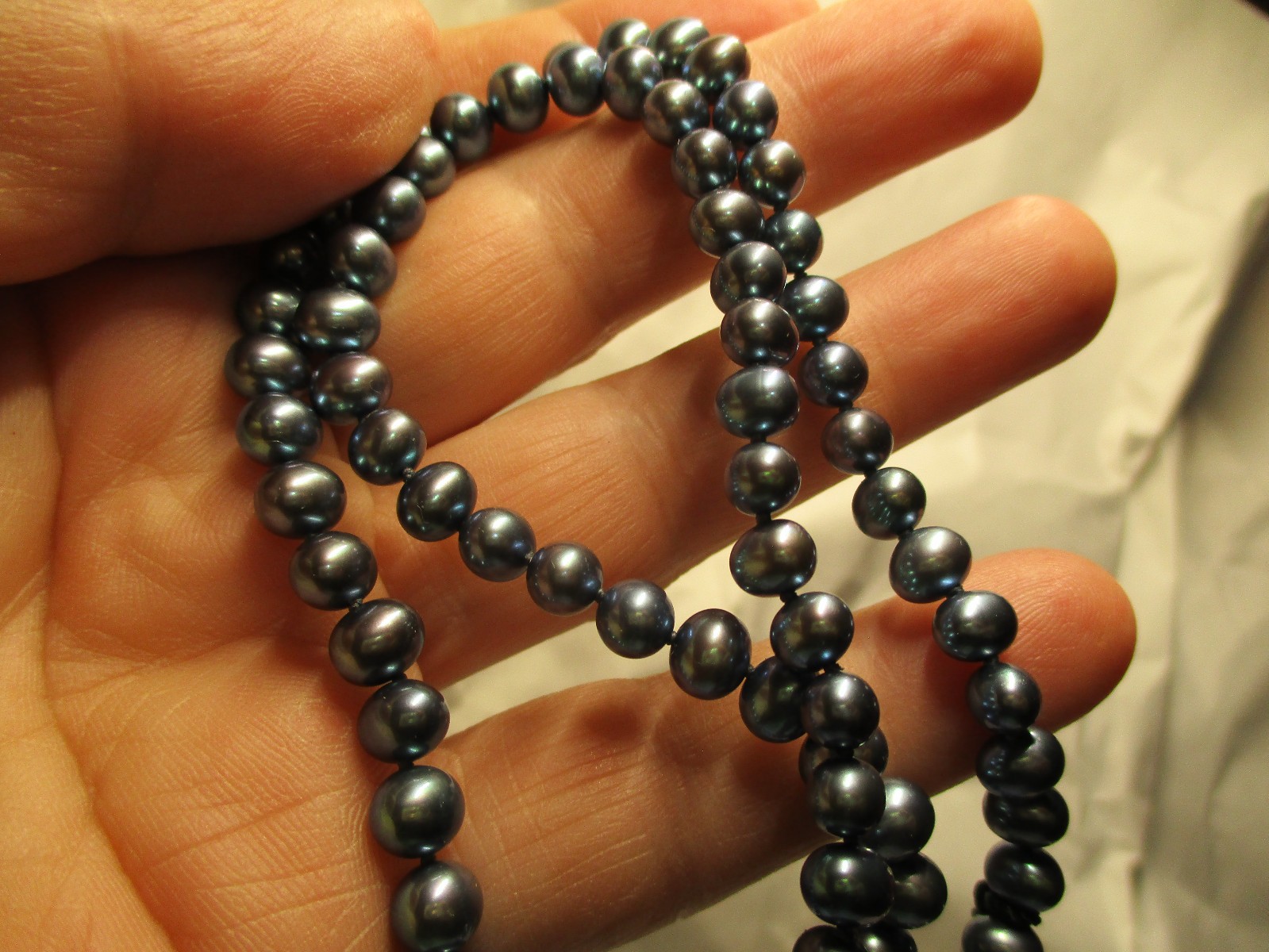 Honora Collections, fresh water grey pearl necklace 17″ sterling 925 clasps