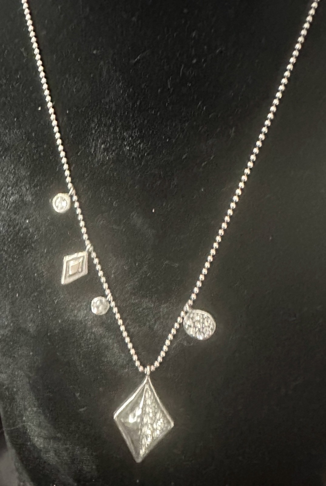 SILPADA Silver ICY ELEMENT Pendant +Crystal BEADS .925 Sterling SILVER Necklace