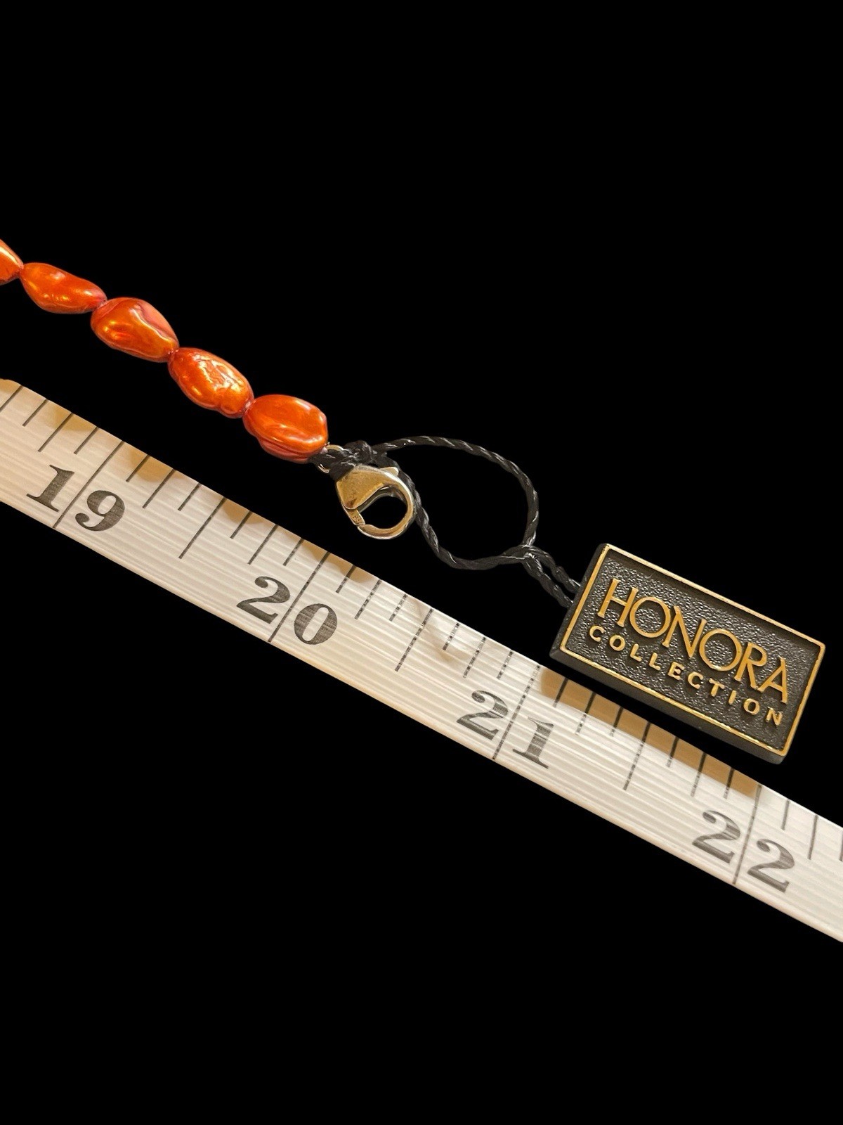 SET OF TWO STRANDS HONORA METALIC ORANGE FRESHWATER PEARL NECKLACES NEW IN BOX