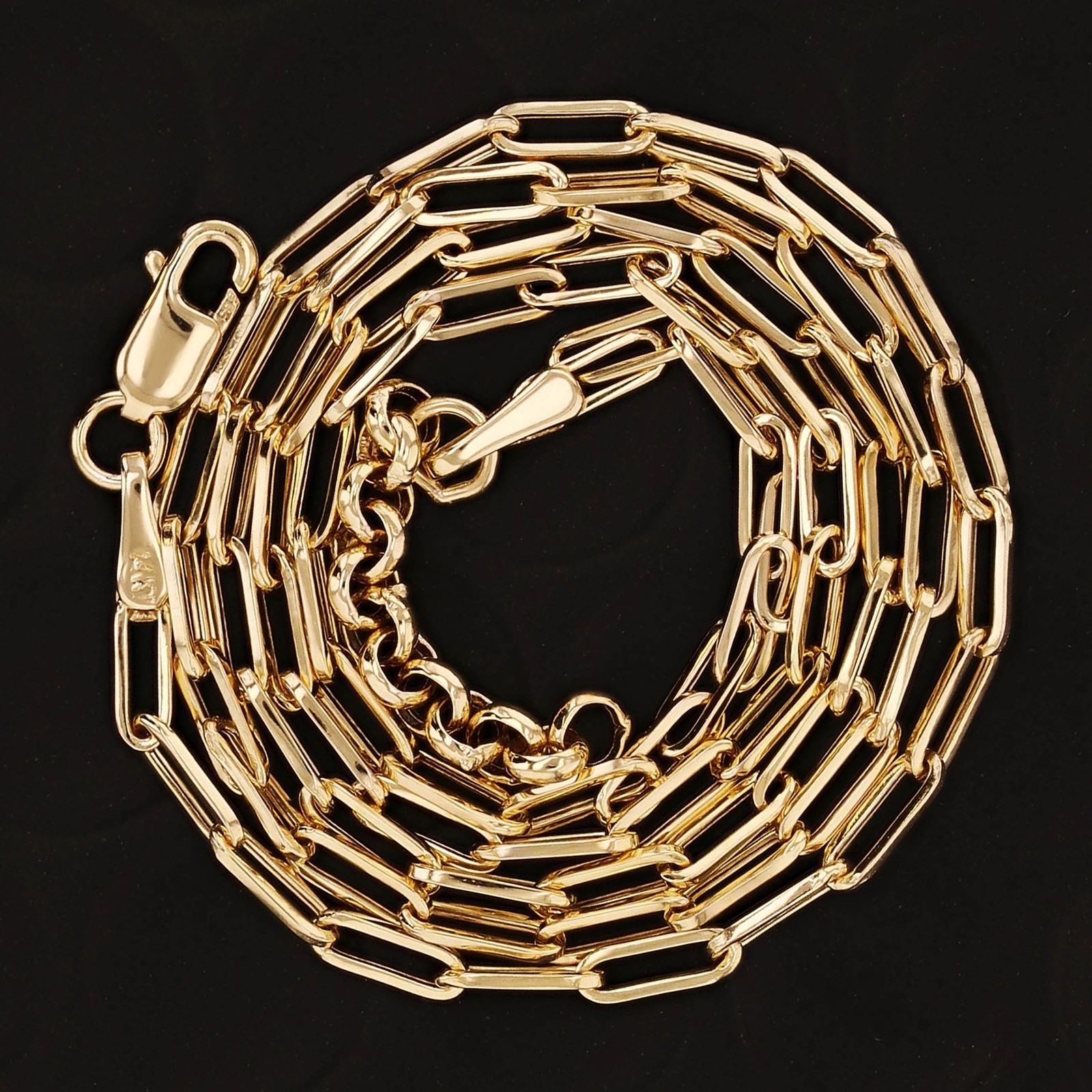 Italian 14k Yellow Gold Paper Clip Link Chain Necklace 18″ 2.2mm 2.7 grams