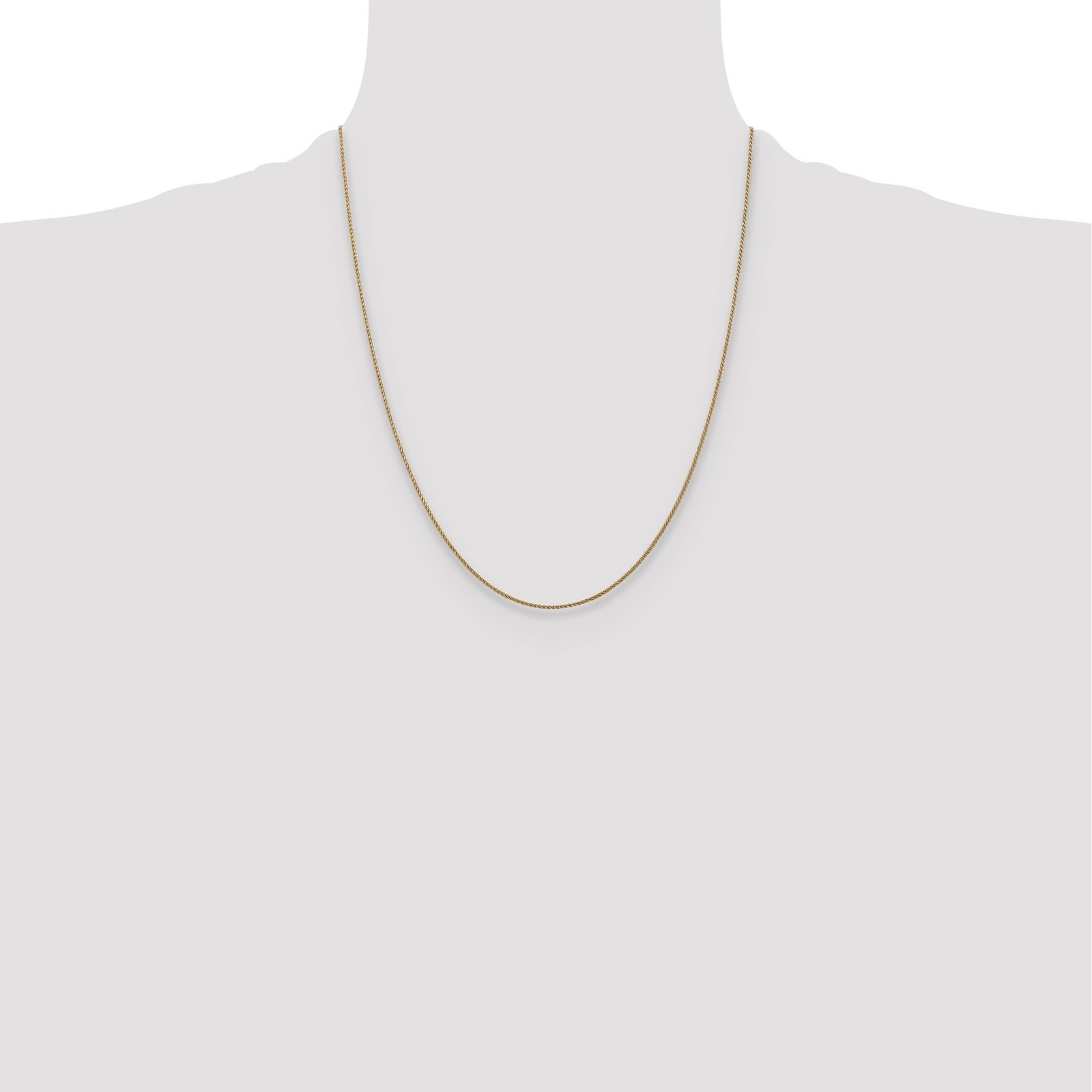 10K Yellow Gold 1-1.5mm Spiga (Wheat) Chain Necklace 16-24 Inch Mens Womens