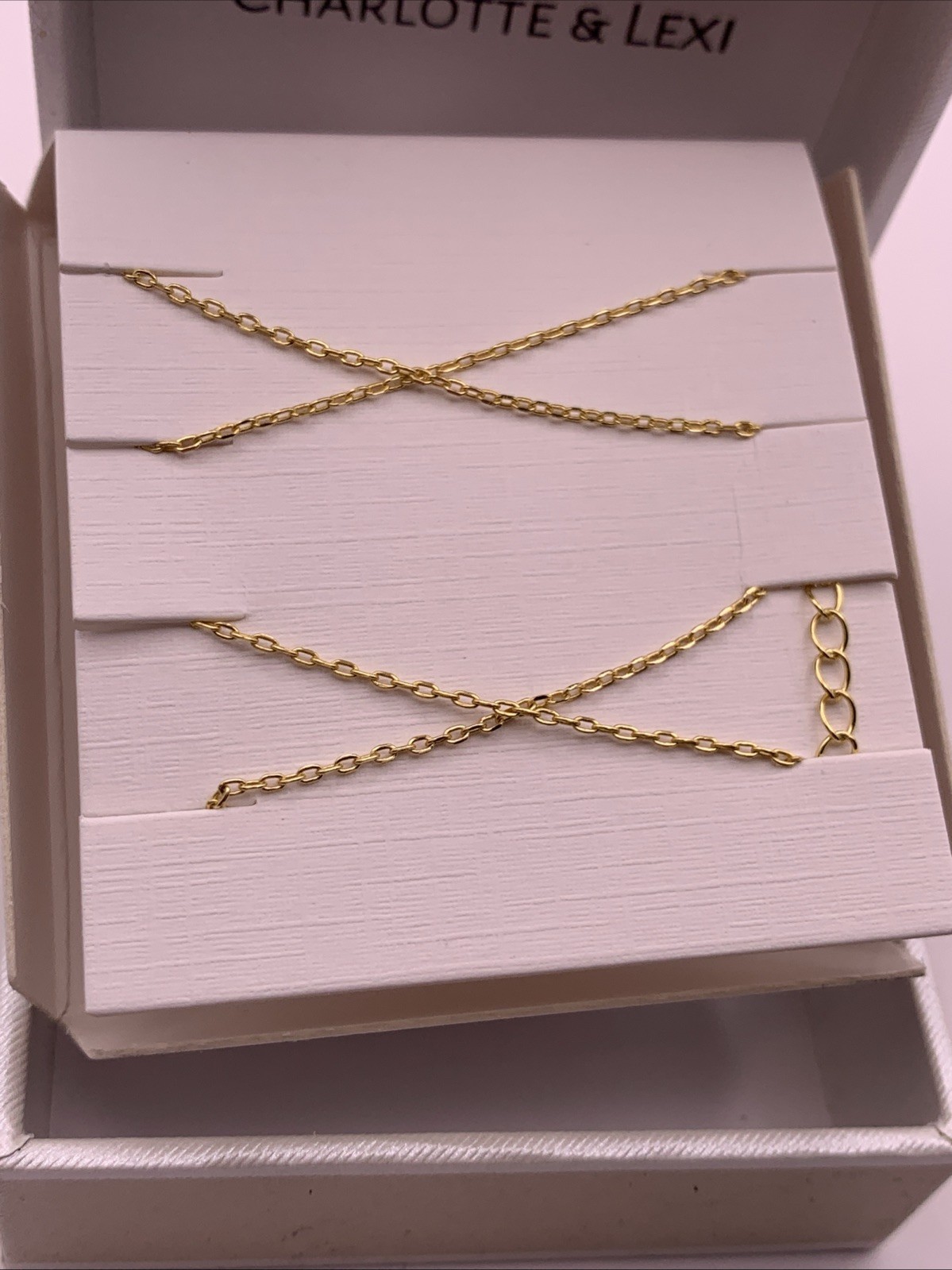 Yellow metal Necklace 18” New In Box Charlotte & Lexi