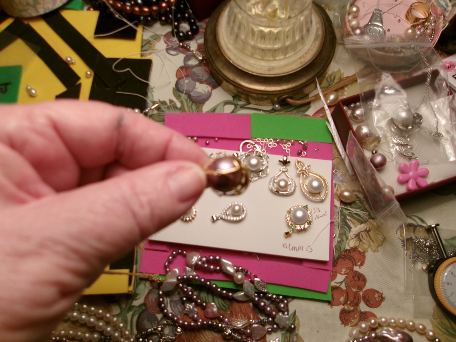 PEARL IN CAGE ABOUT 13 HALF DROGON BALL… NECKLACE